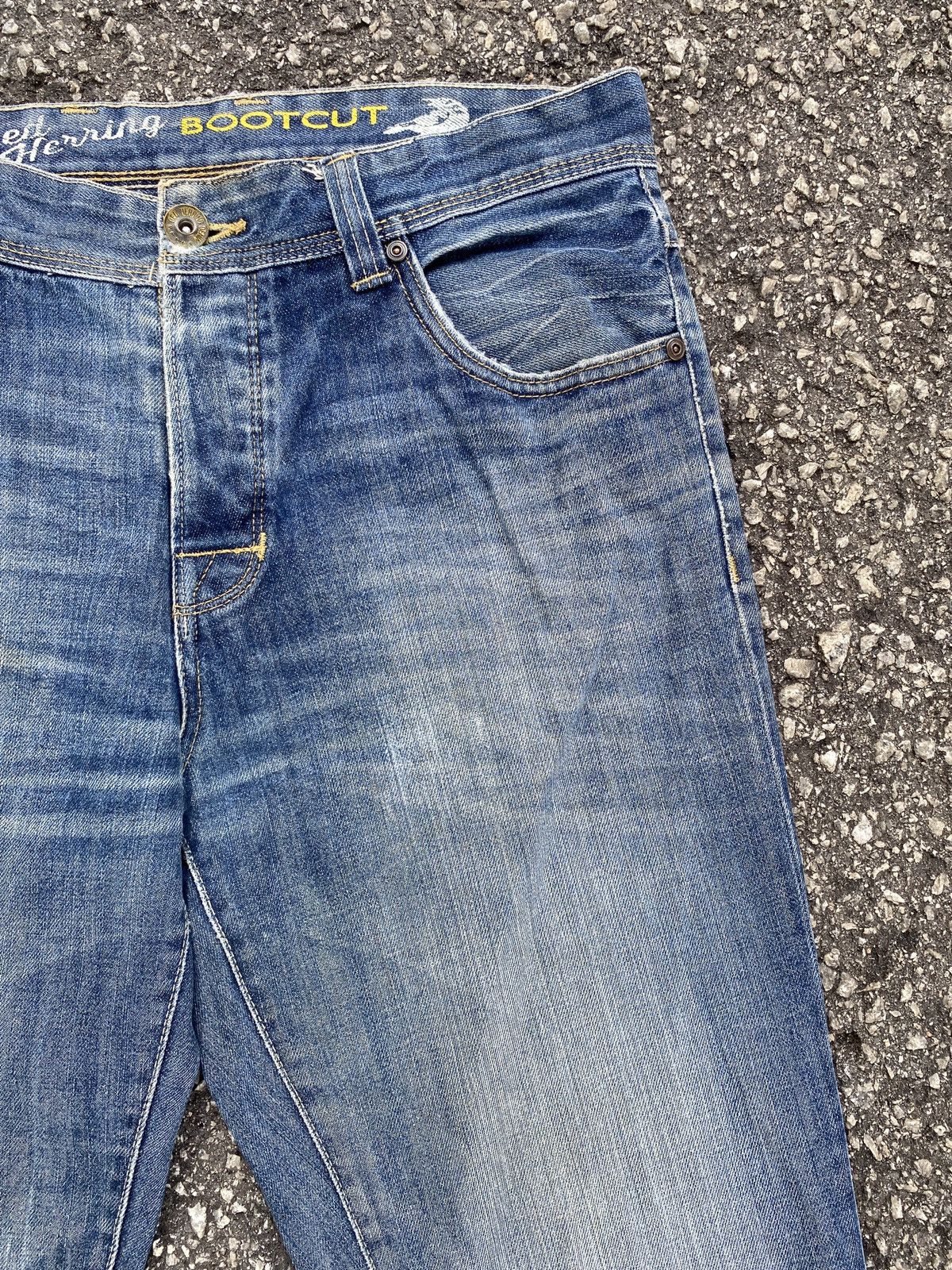 Japanese Brand × Tornado Mart Red Hearing Bootcut Blue Washed Distressed Denim Size US 34 / EU 50 - 8 Thumbnail