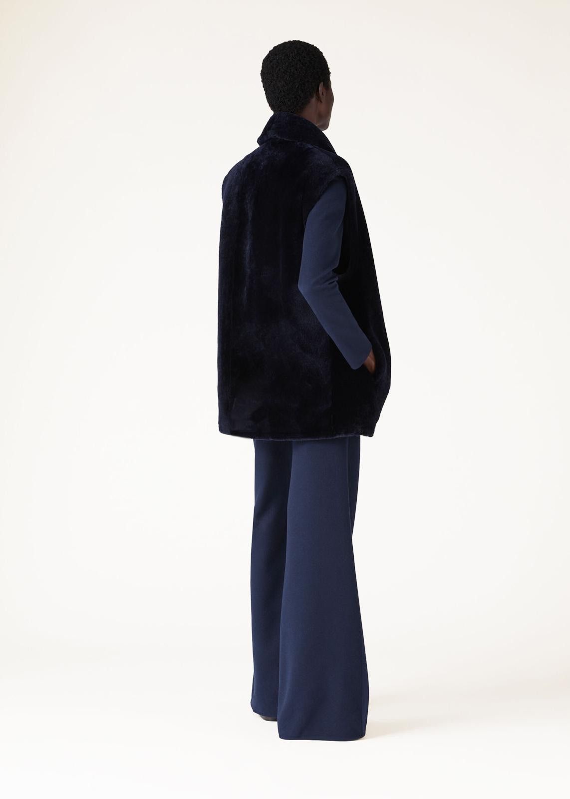 Loro Piana o1srvl11e0125 FAN6281 Jikel Shearling Vest in Navy Blue Size L / US 10 / IT 46 - 5 Thumbnail