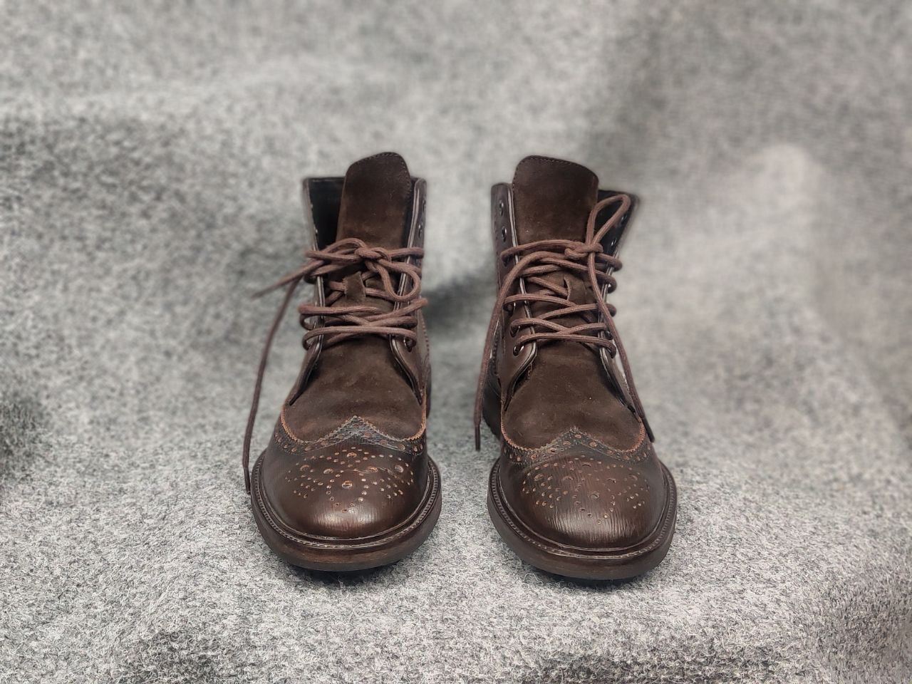 Hugo Boss orange Handmade Brown Leather brogue Ankle Boots
