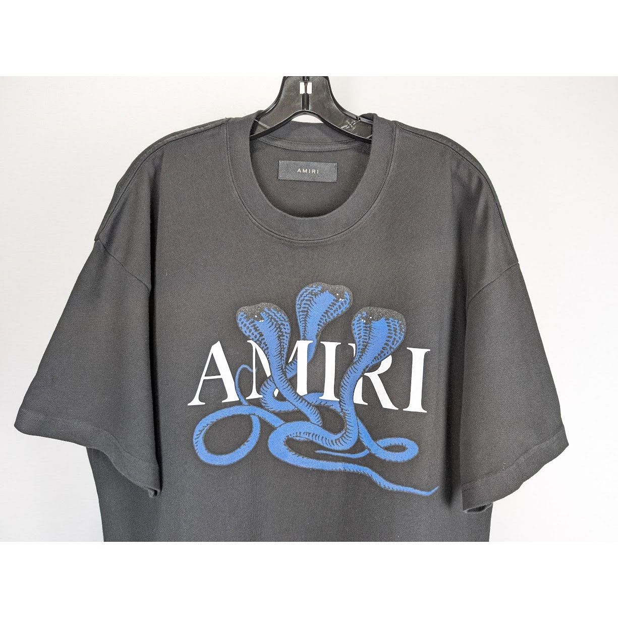 Amiri o1rshd1 Q:3 / Glitter Snake Short Sleeve T-Shirt Black/Blue Size US L / EU 52-54 / 3 - 6 Thumbnail