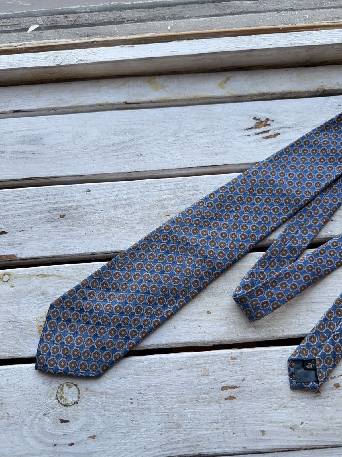 Ermenegildo Zegna × Vintage Ermenegildo Zegna Vintage Silk Tie Geometric Italy Size ONE SIZE - 2 Thumbnail
