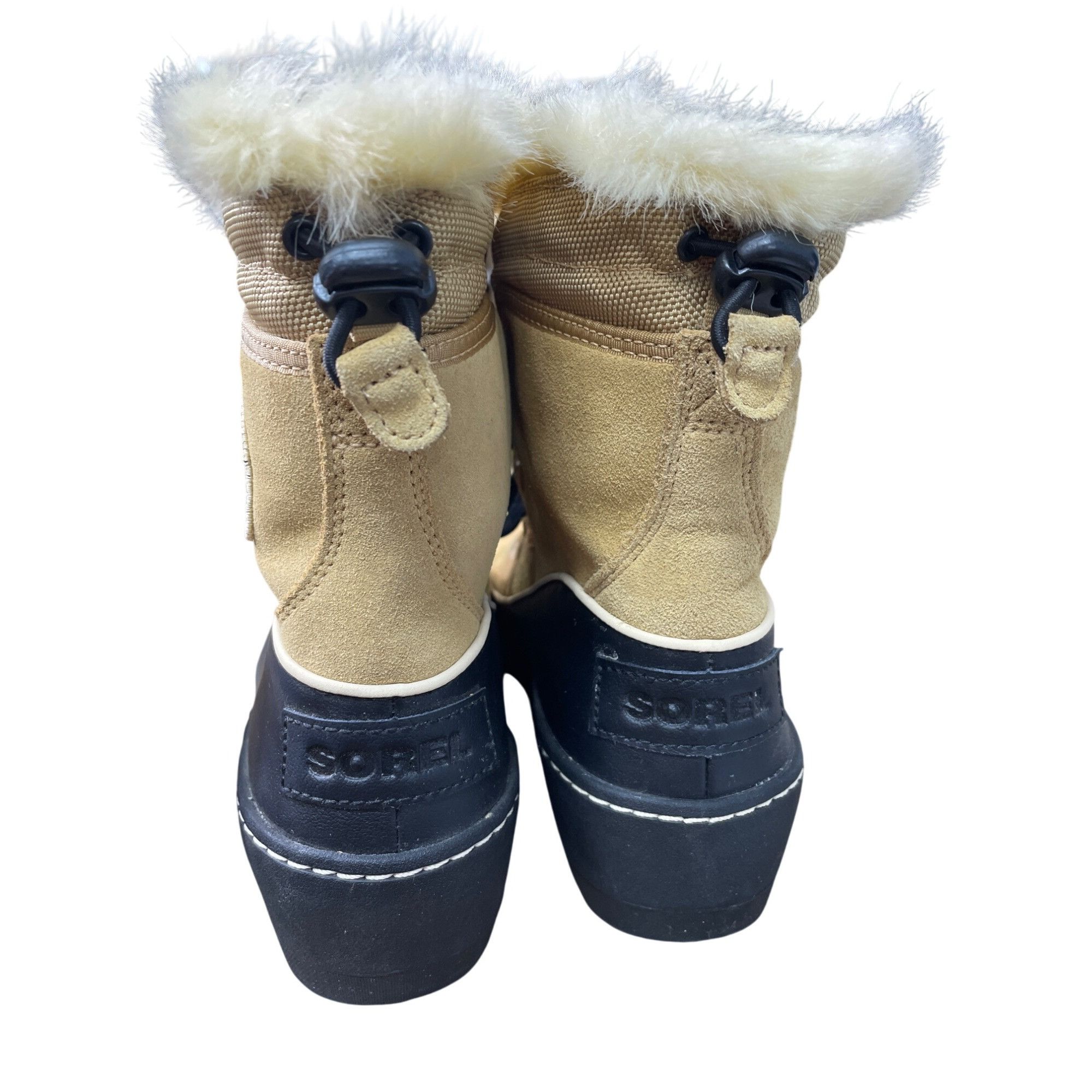 SOREL Sorel Womens brown black leather Faux Fur Waterproof Winter Size US 7.5 / IT 37.5 - 11 Thumbnail