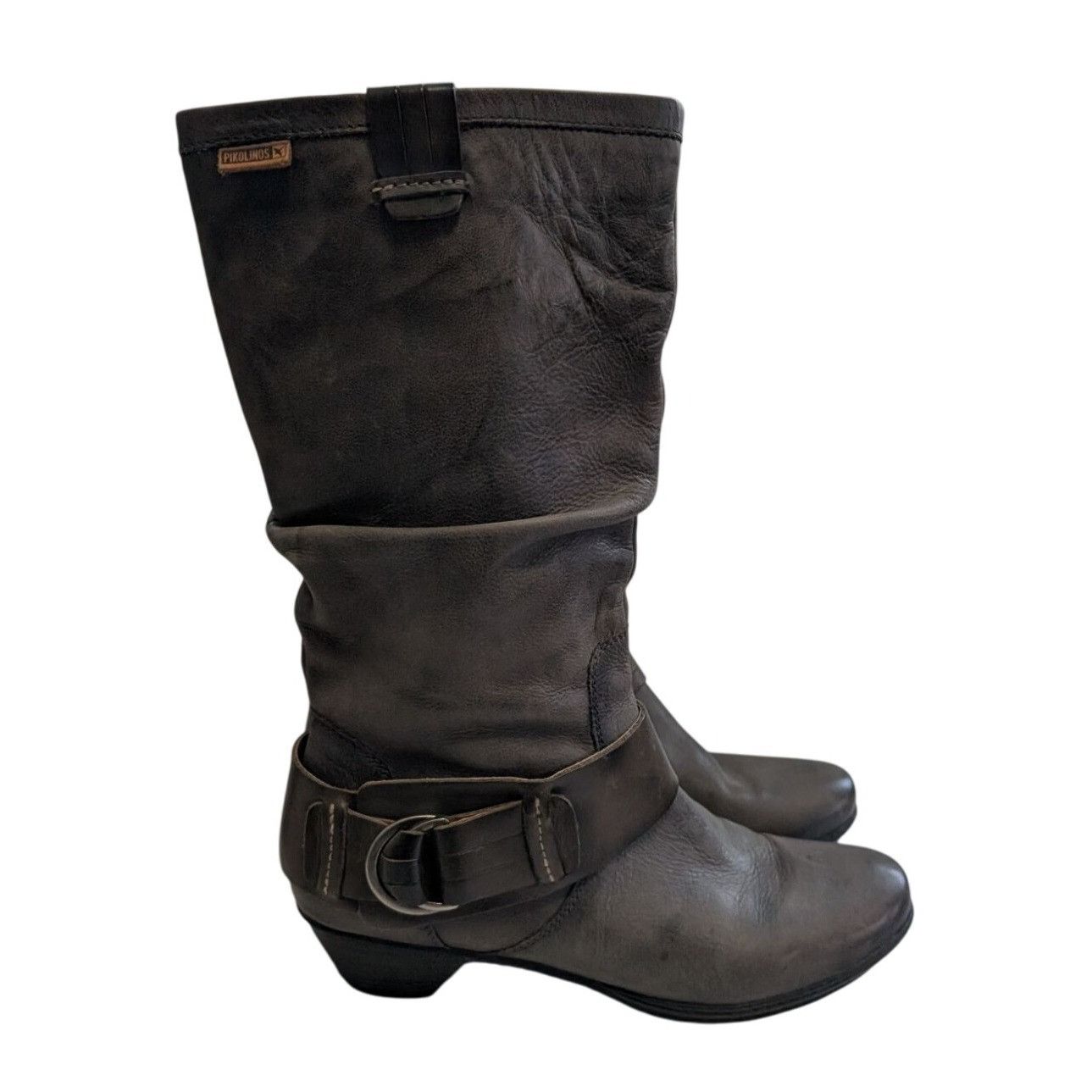 Other Pikolinos Brujas Tall Boots Gray Leather Riding Zip Slouch K Size US 8 / IT 38 - 2 Thumbnail