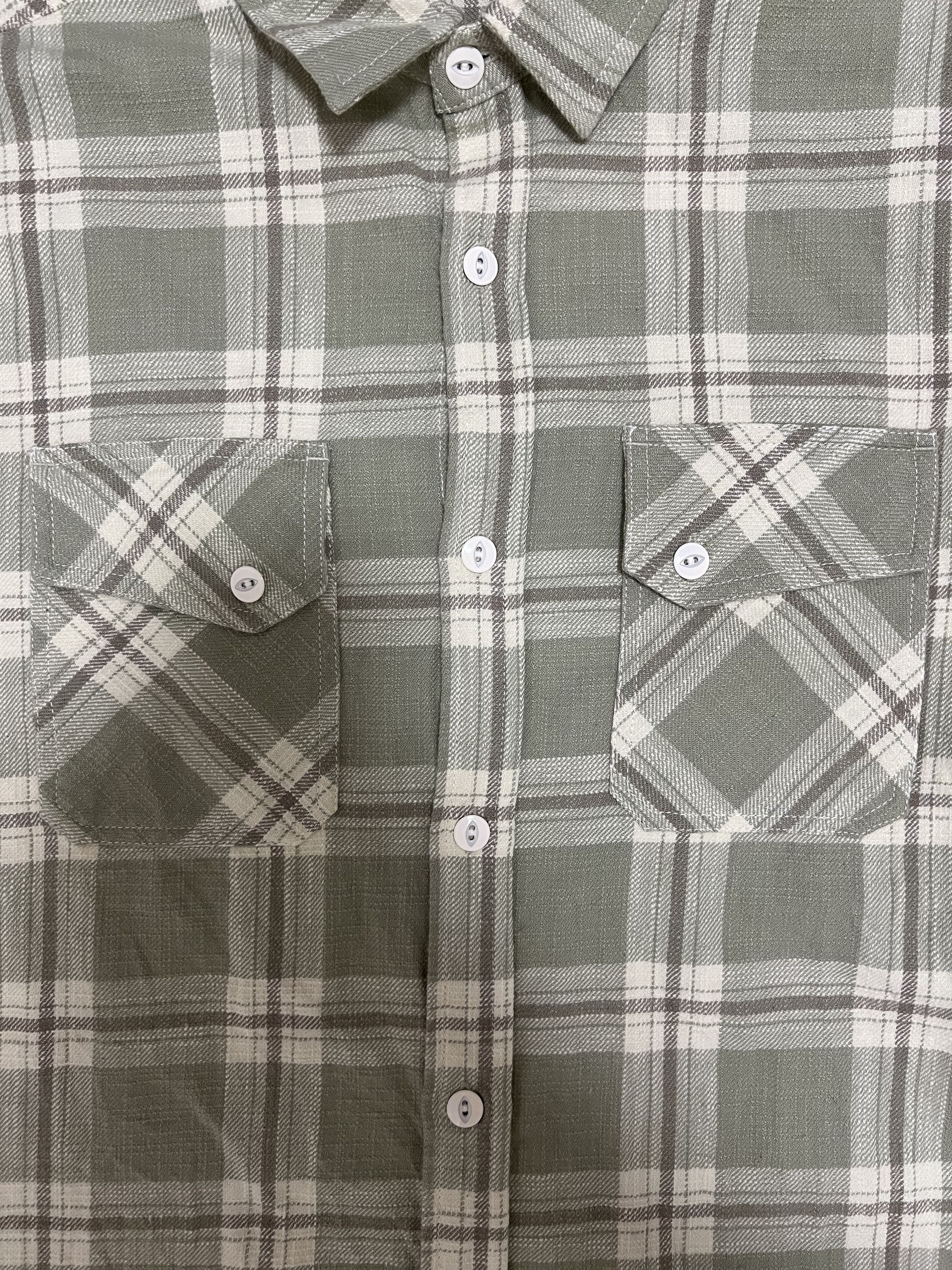 3sixteen 💚 3sixteen Crosscut Flannel Seafoam Green Slub Check NEW Size US M / EU 48-50 / 2 - 9 Thumbnail