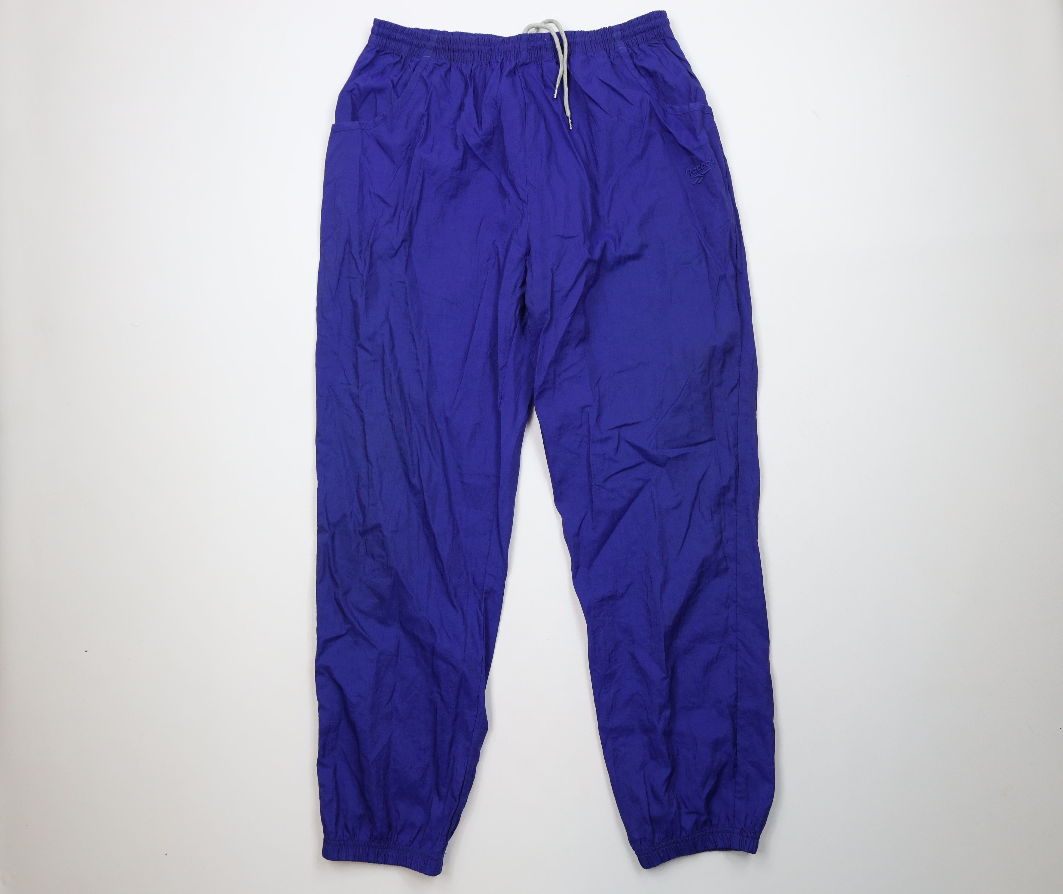 Reebok Vintage 90s Reebok Windbreaker Joggers Pants Blue Nylon Size US 38 / EU 54 - 1 Thumbnail