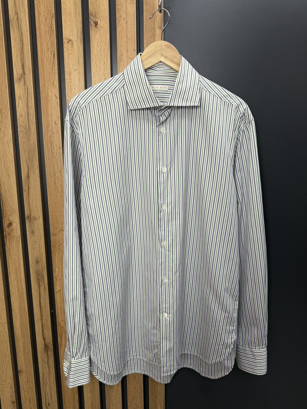 RODA Striped Cotton Shirt Men’s Size 42 16 1/2