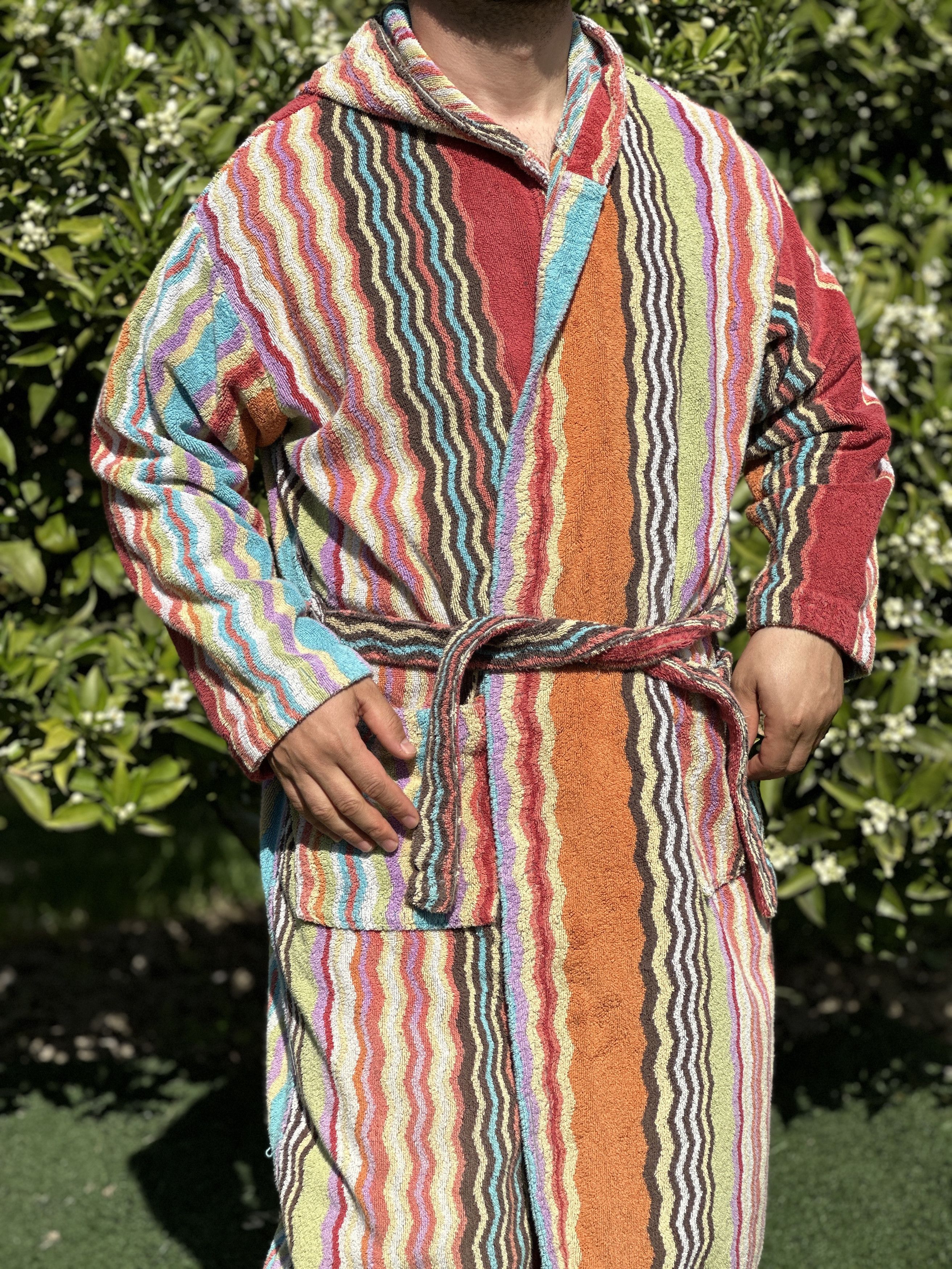 Missoni Rainbow Bathrobe Missoni 3D Knit Stripe Retro Size XL Size US XL / EU 56 / 4 - 5 Thumbnail