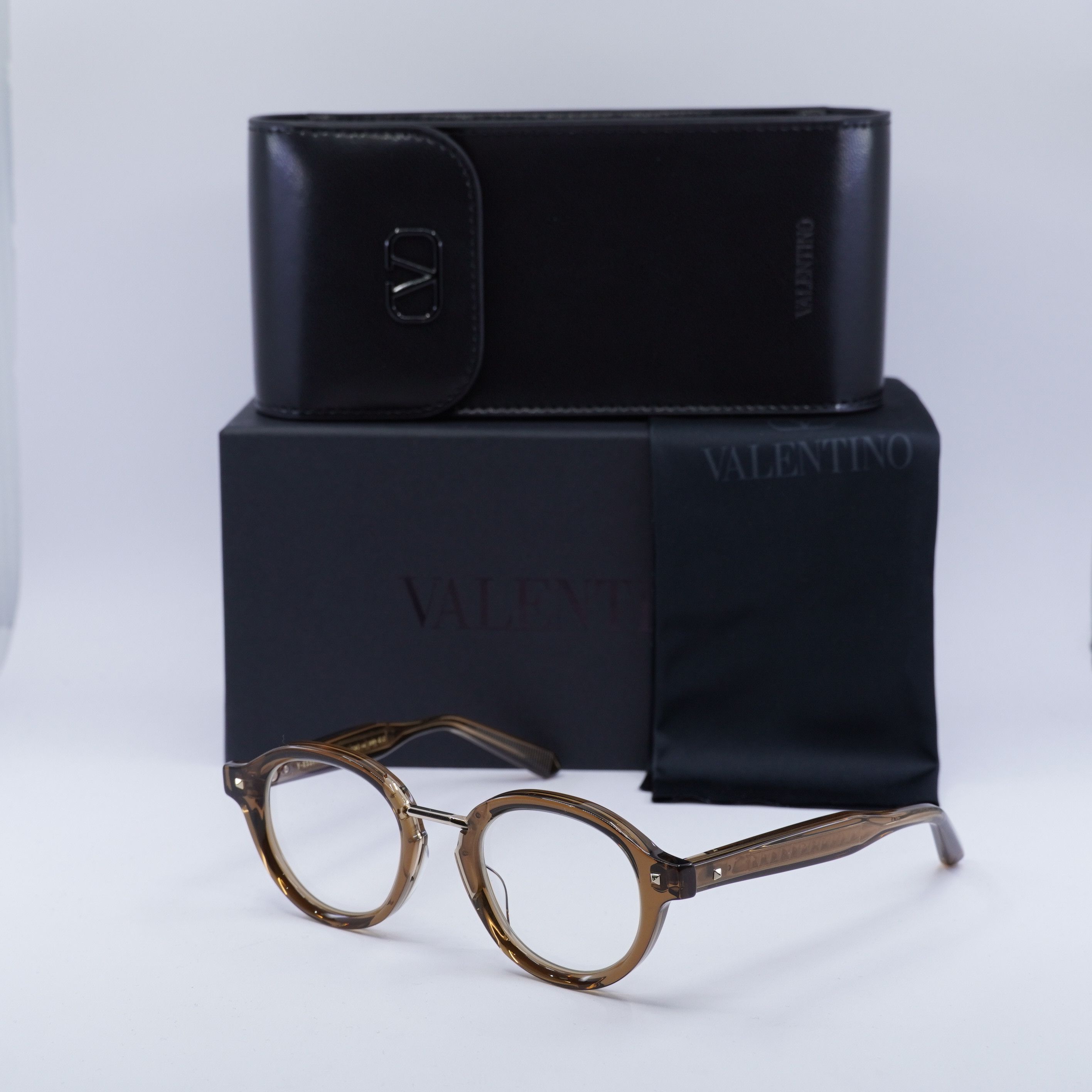 Valentino Valentino V-ESSENTIAL-IV VLX-132D Eyeglasses Brown 46mm Size ONE SIZE - 8 Thumbnail