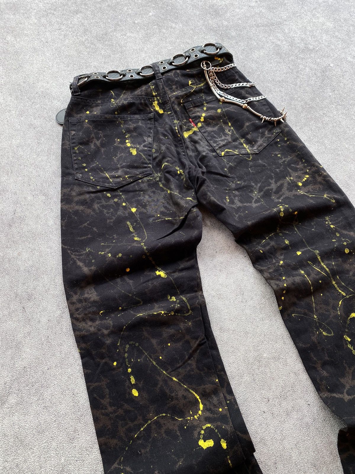 If Six Was Nine × Japanese Brand × Le Grande Bleu (L.G.B.) NEED GONE !!! Distressed Splash Pants Size US 27 - 4 Thumbnail