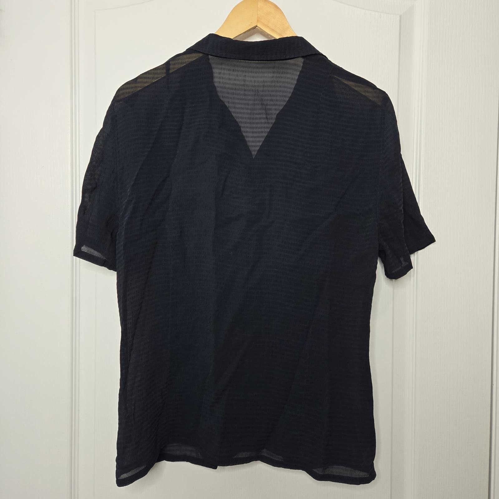 Bally Bally Silk Blouse Womens 42 Black Button Down Short Sleeve Size M / US 6-8 / IT 42-44 - 4 Thumbnail