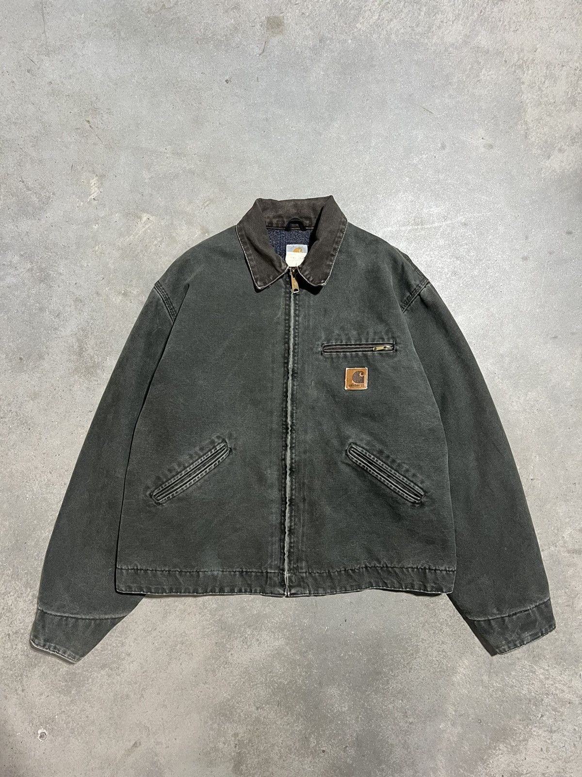 image of Faded Mossy Green Carhartt Detroit Jacket in Moss Green, Men's (Size XL)