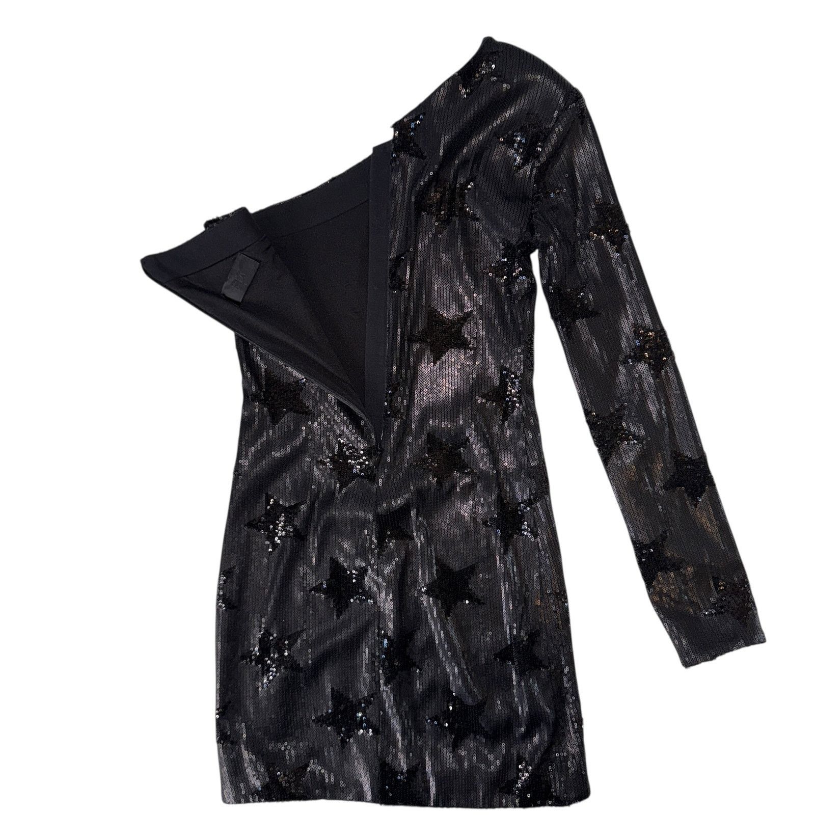 Rta RtA Edie Black One Shoulder Sequin Mini Dress Size 4 Luxury Size S / US 4 / IT 40 - 7 Thumbnail