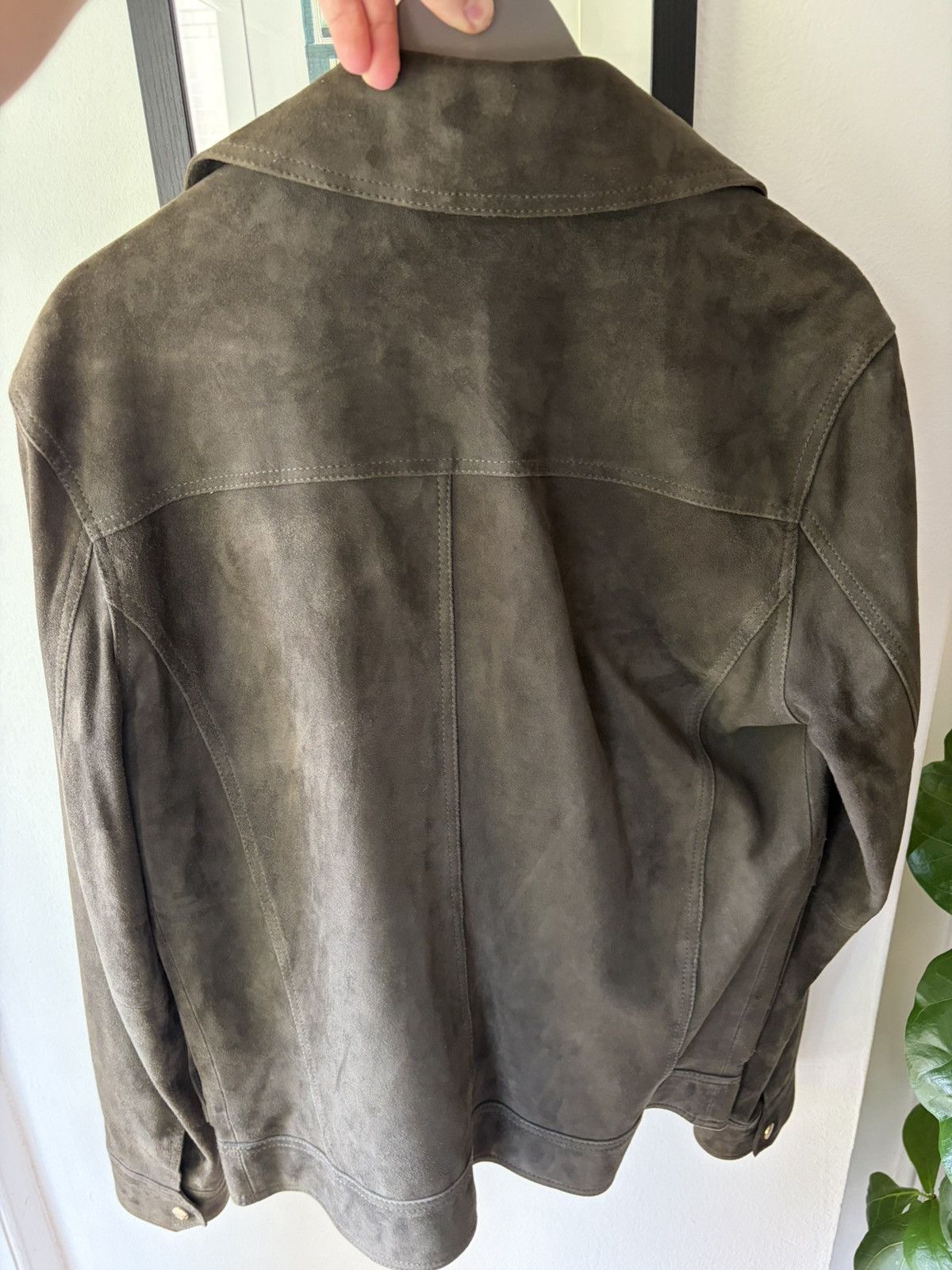 Reiss Green Suede 100% Goat Leather Trucker Jacket Size US S / EU 44-46 / 1 - 3 Thumbnail