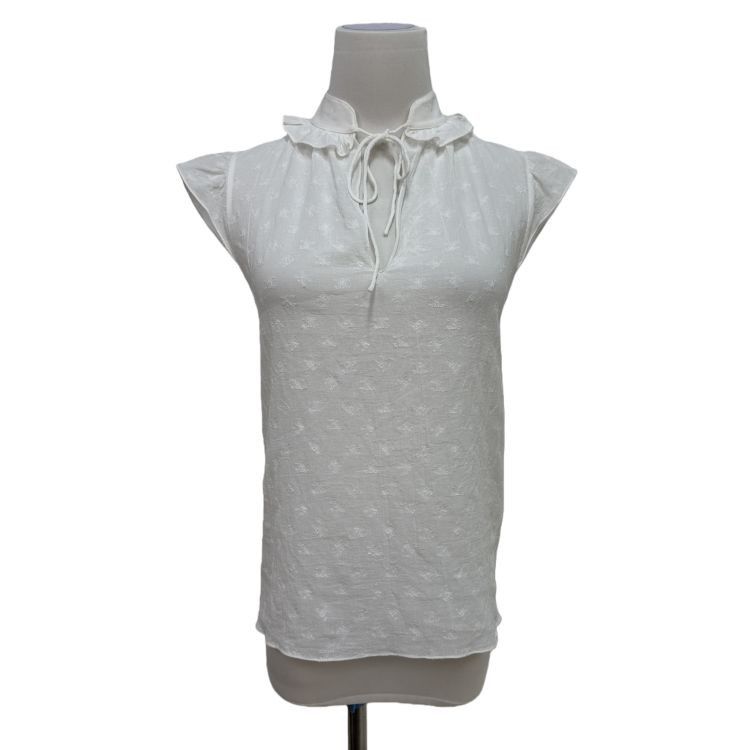 Celine Celine White Patterned Blouse Size 34 Size XS / US 0-2 / IT 36-38 - 1 Thumbnail