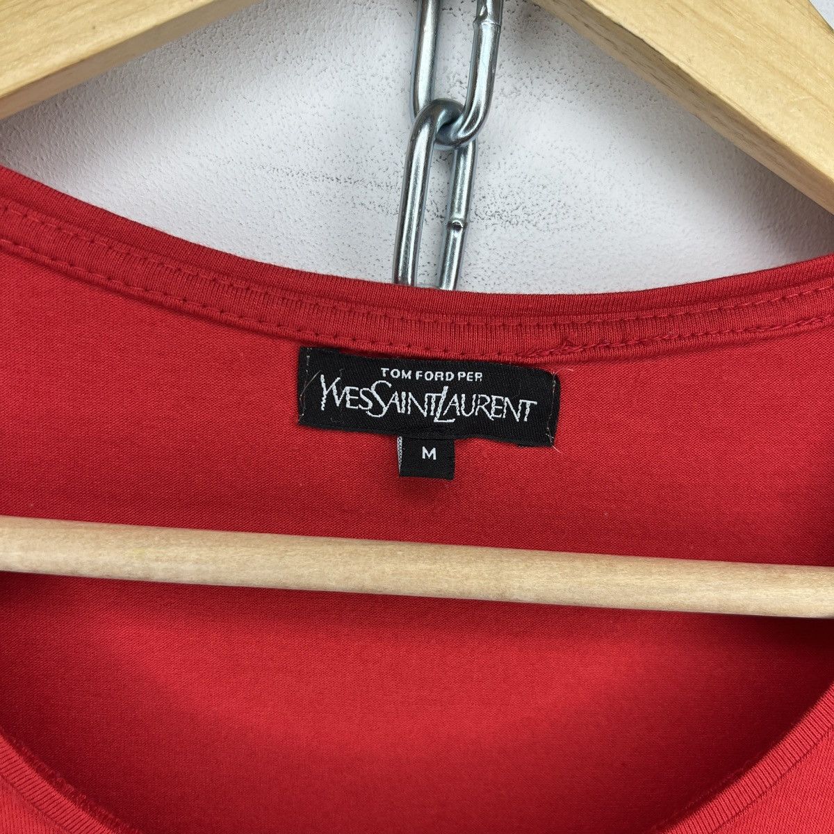 Tom Ford × Yves Saint Laurent 2000s' Yves Saint Laurent YSL Red Tshirt Tee by Tom Ford Size M / US 6-8 / IT 42-44 - 5 Thumbnail
