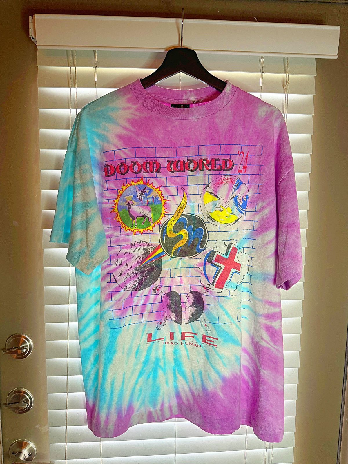 image of Saint Michael Saint Mxxxxxx Doom World Tee in Tie Dye, Men's (Size XL)