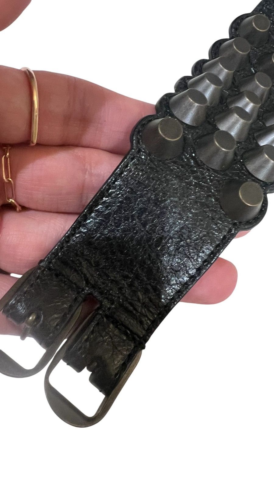 Balenciaga Balenciaga Black Agneau Triple Stud Leather Bracelet NWT Size ONE SIZE - 13 Thumbnail