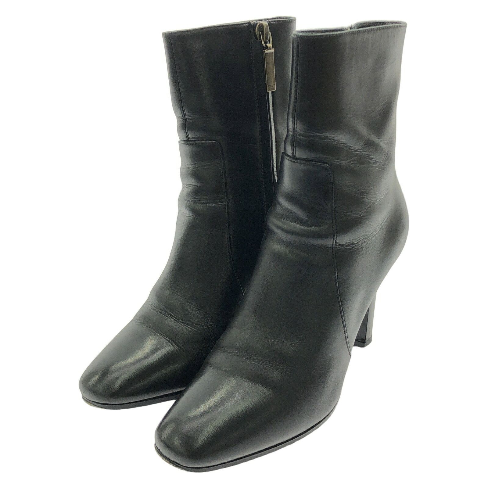 YVES Saint Laurent Boots Leather Boots Leather Shoes in Black, Women's