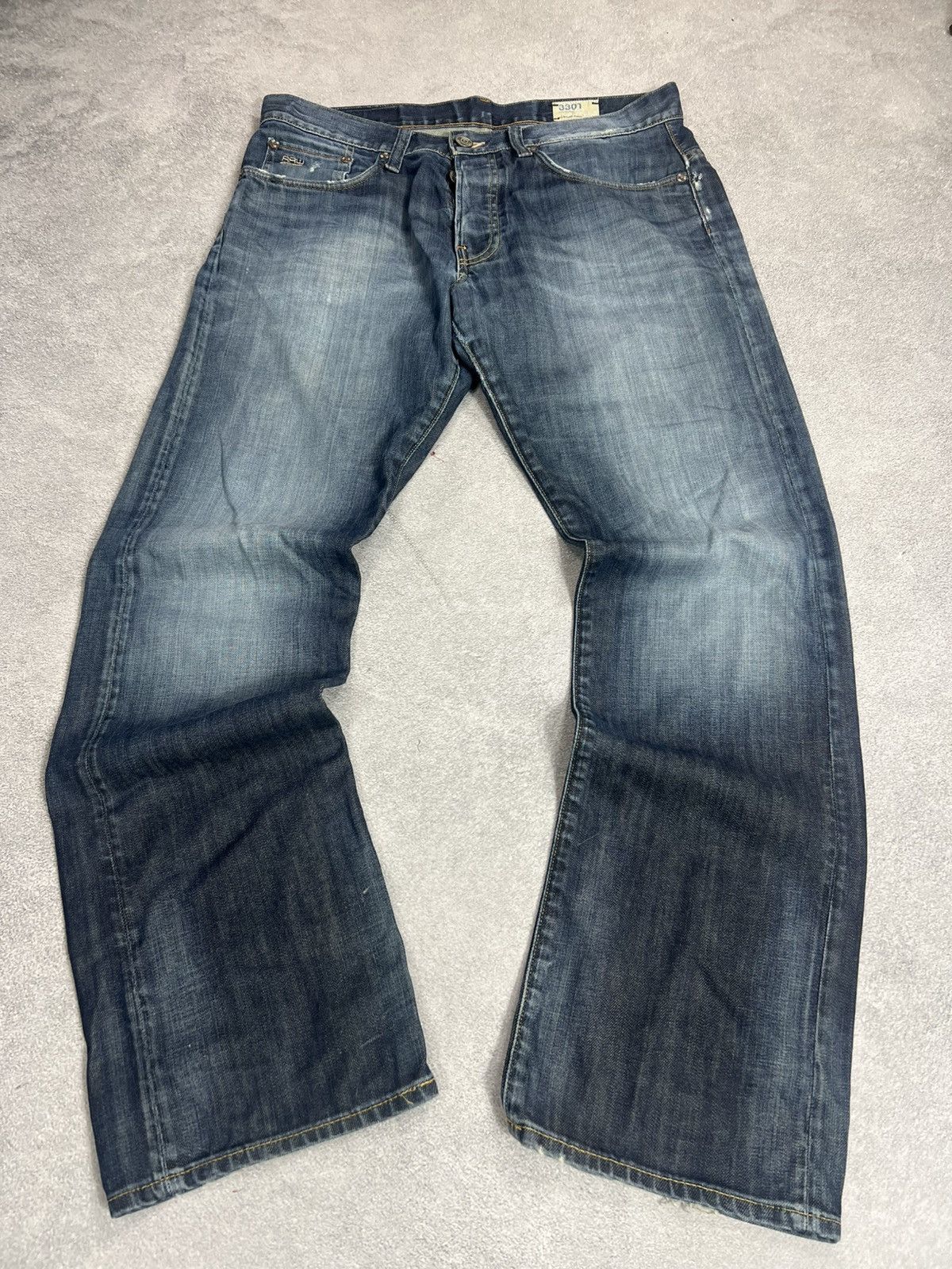 Vintage Vintage Streetwear G-Star Baggy Ripped Washed Denim Distress Size US 33 - 6 Thumbnail