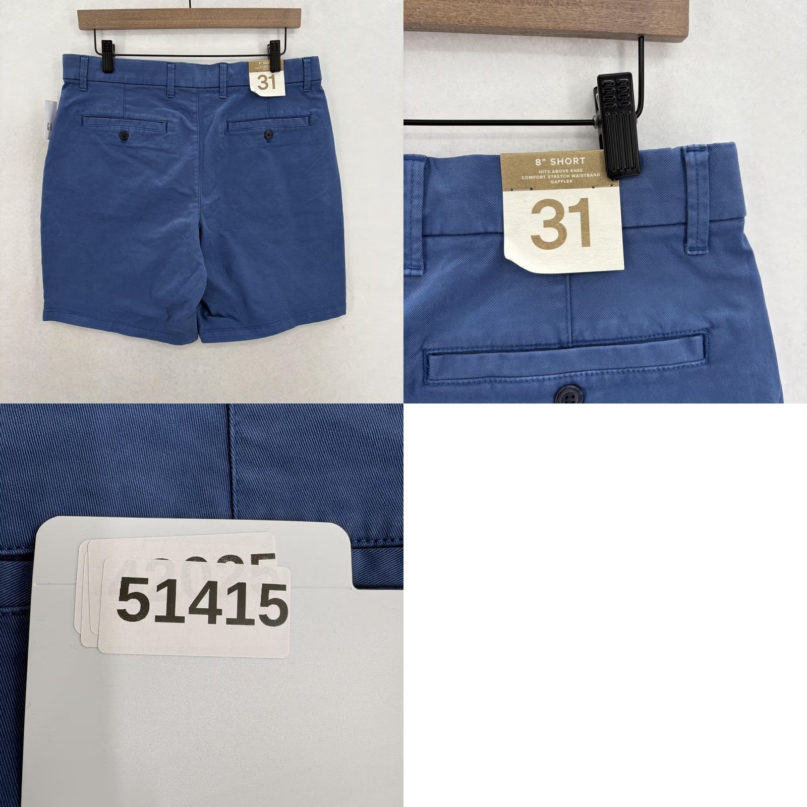 Gap Gap Khakis 8" Shorts Mens 31 Blue Chino Comfort Stretch GapFlex Casual Preppy Size US 31 - 8 Thumbnail