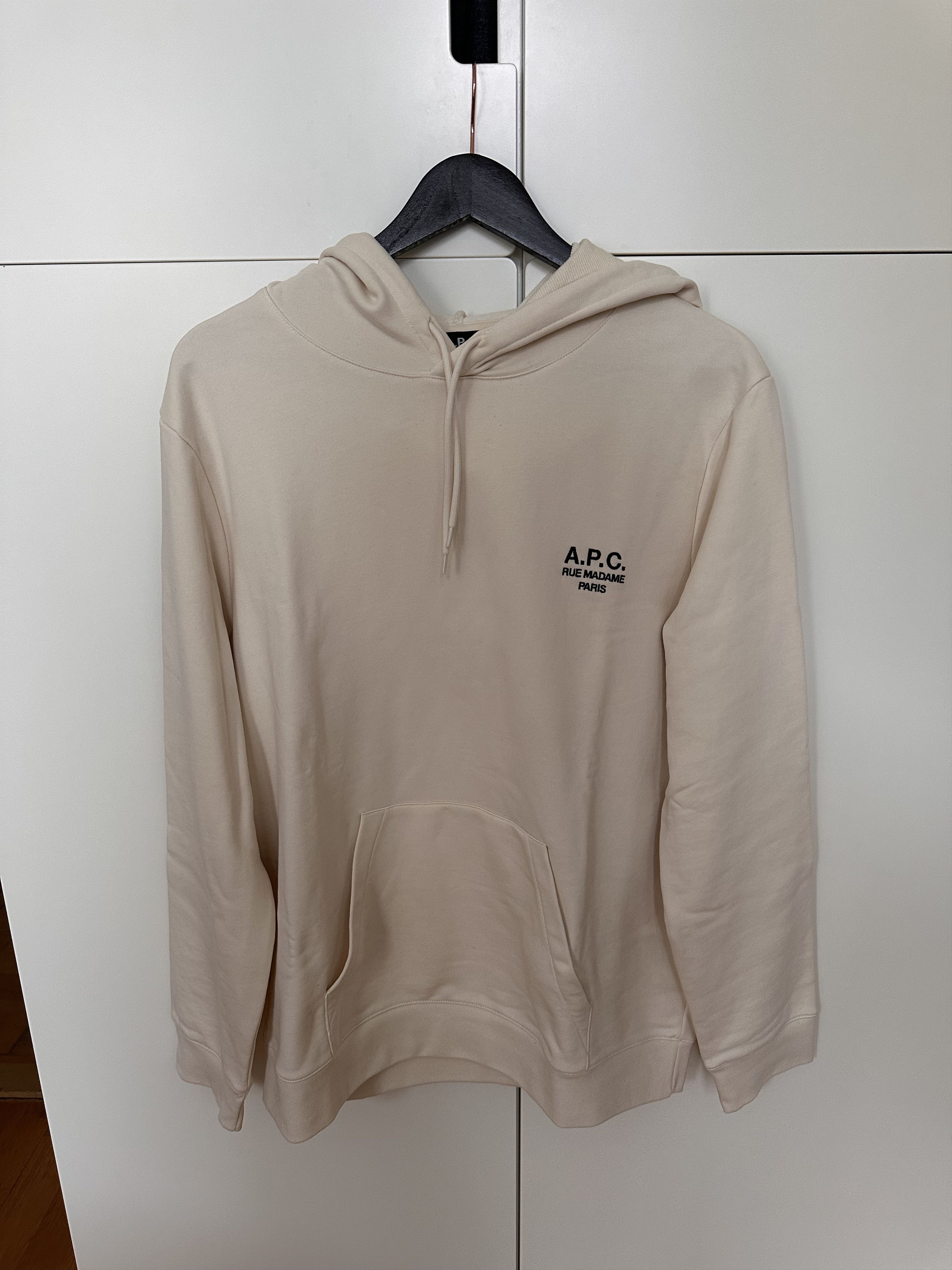 A.P.C. A.P.C. Rue Madame Logo Hoodie – Off-White, Size L Size US L / EU 52-54 / 3 - 1 Thumbnail