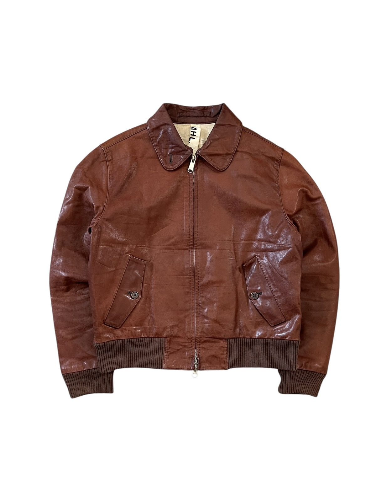 Margaret Howell MHL. Margarett Howell Aviator Leather Bomber Jacket Size S / US 4 / IT 40 - 4 Thumbnail