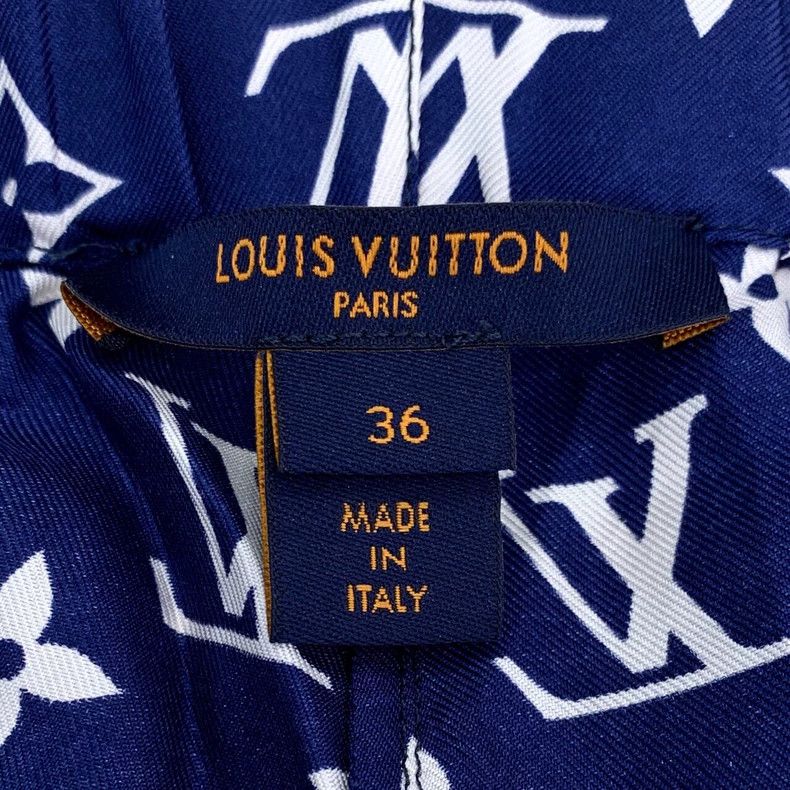 Louis Vuitton Louis Vuitton Blue mulberry silk shorts with logo presbyop Size 35" - 5 Thumbnail