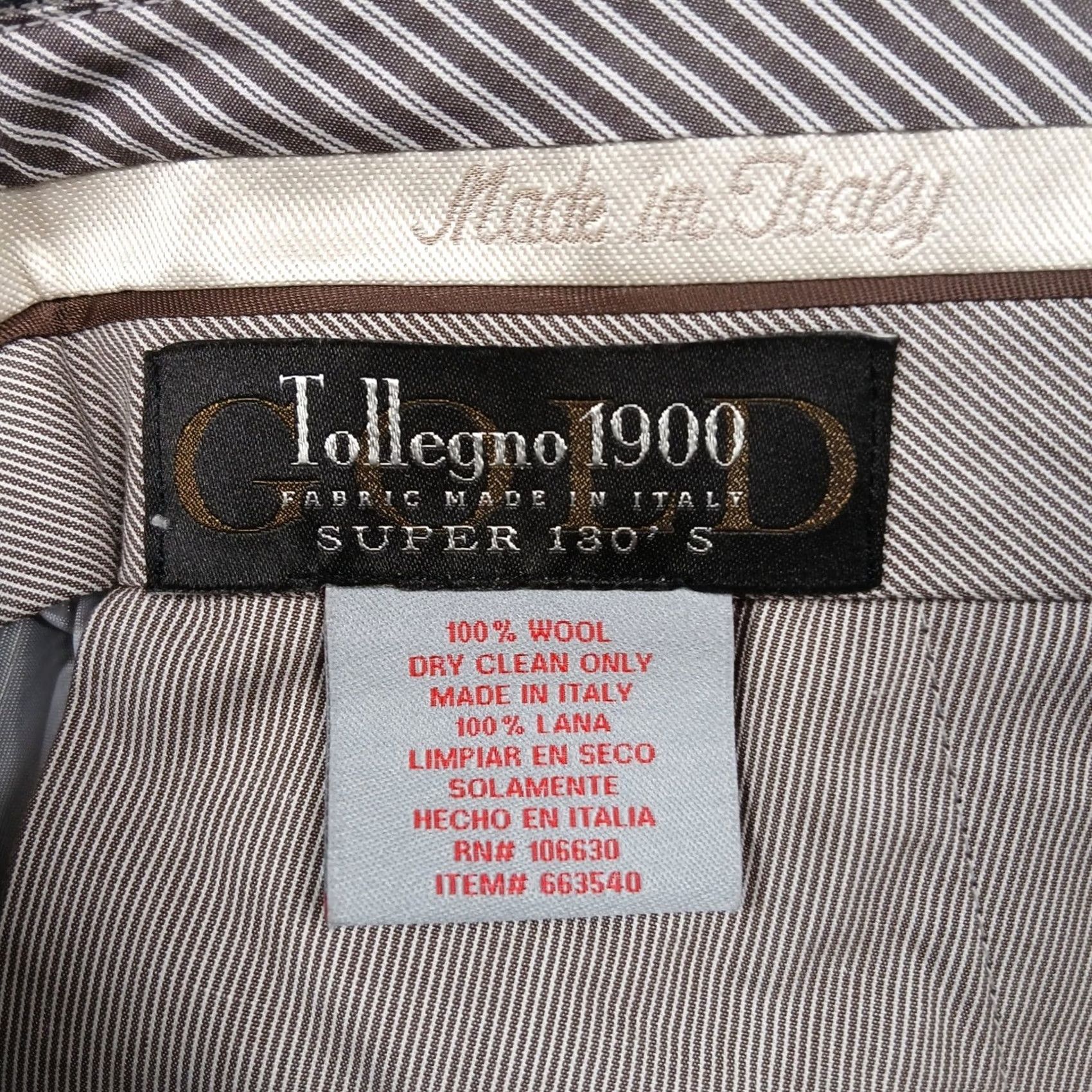 Vintage Luigi Baldo Dress Pants Mens 40x30 Gray Super 130s Wool Houndstooth Flat Front Pleated Classic Fit Button Zip Back Pockets Italy Size US 40 / EU 56 - 4 Thumbnail