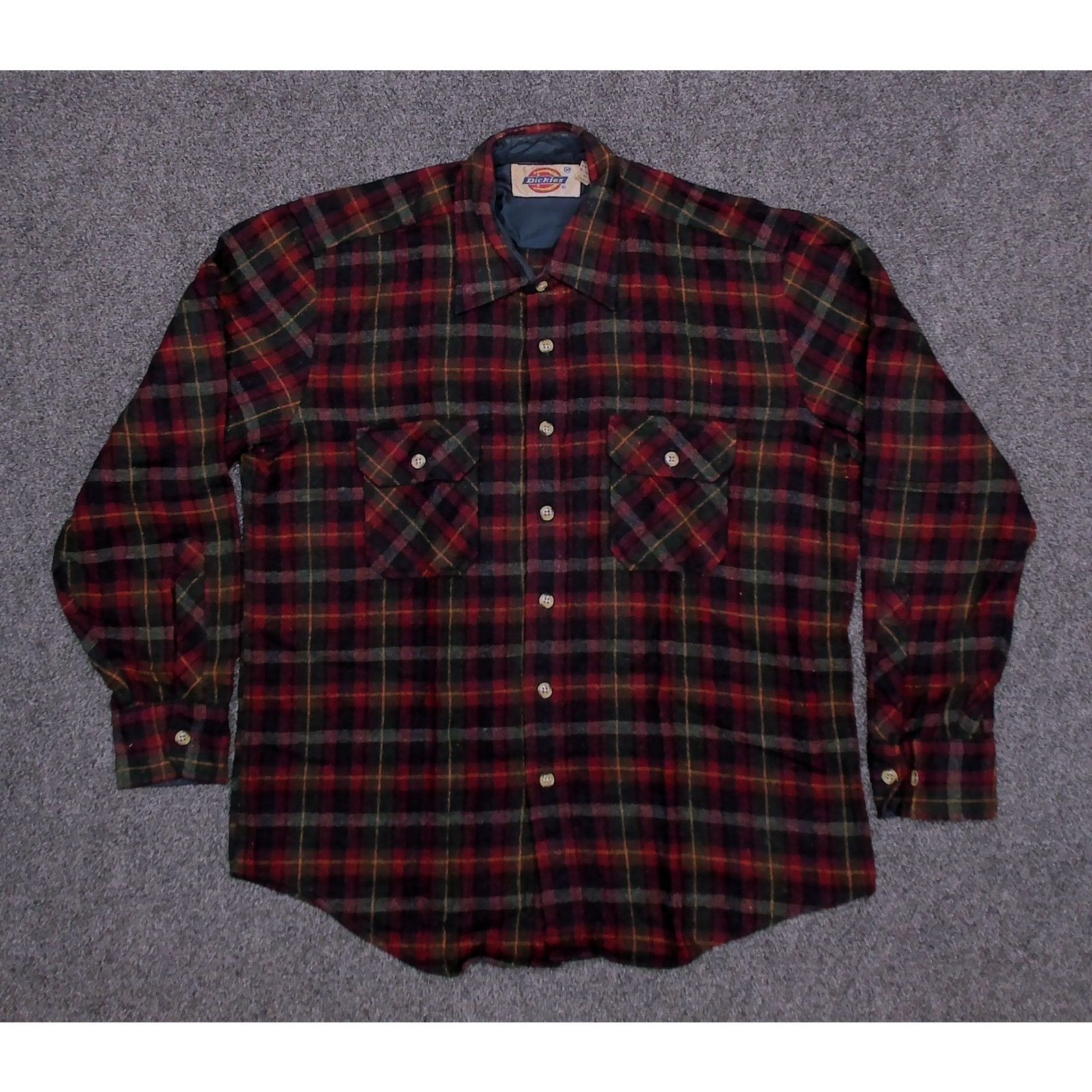 Dickies Vintage 80s Dickies Wool Blend Plaid Flannel Boxy Shacket Size US M / EU 48-50 / 2 - 3 Thumbnail