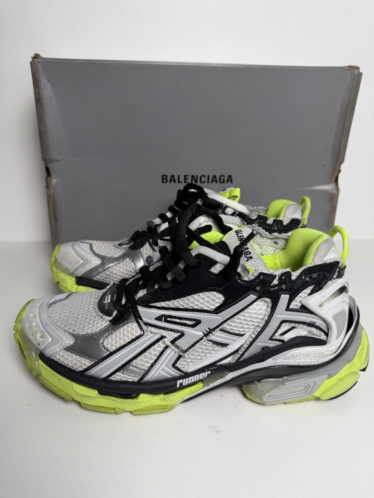 Balenciaga Balenciaga Track Sneakers White Black Neon Yellow Men EU 43 Size US 10 / EU 43 - 3 Thumbnail