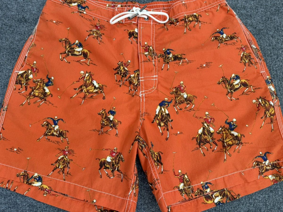 Polo Ralph Lauren Vintage Polo Ralph Lauren AOP Equestrian Swim Trunks L Size US 35 - 2 Thumbnail