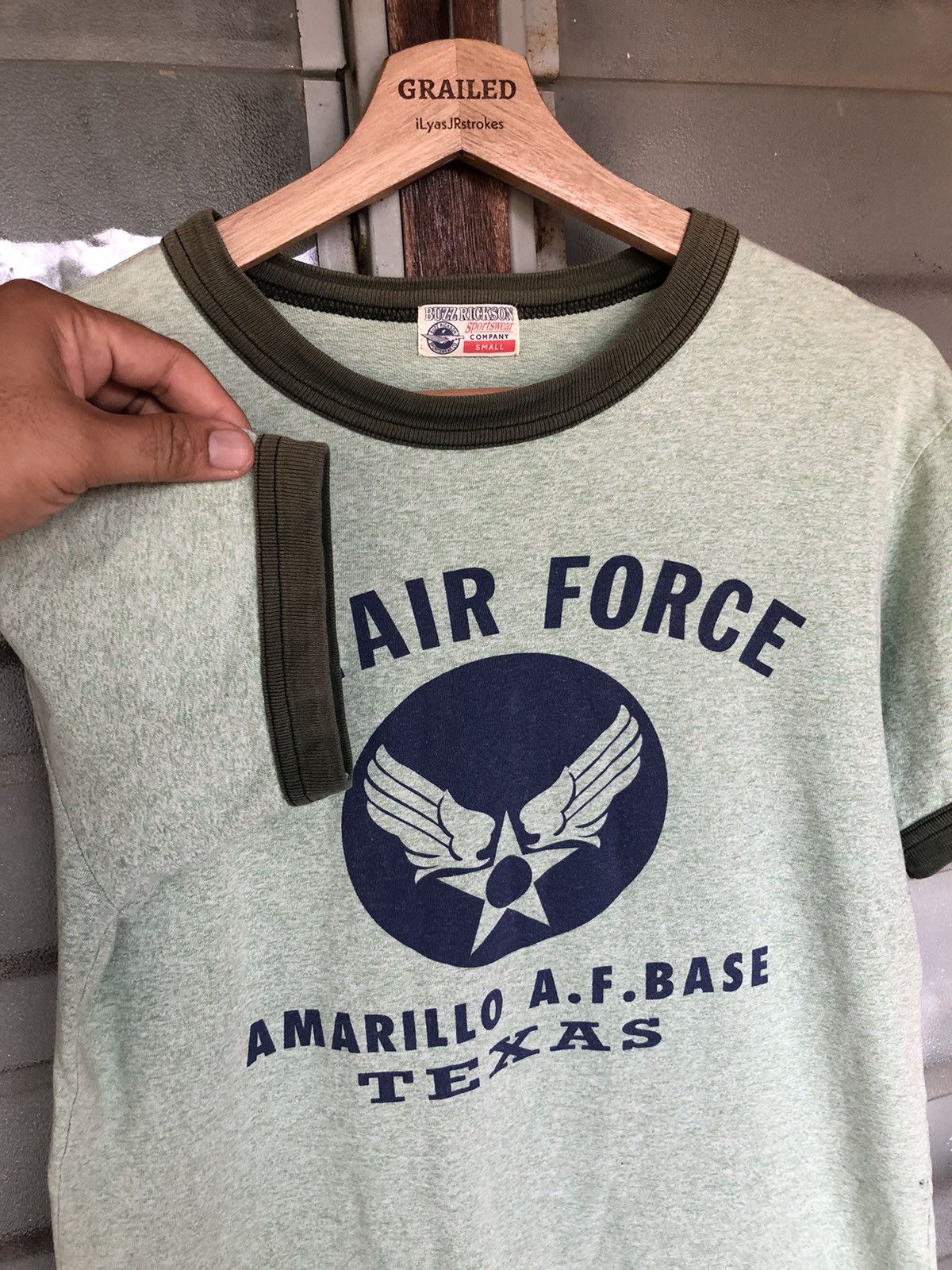 Buzz Rickson's Vintage 80’s U.S Air Force Texas Toyo Interprise Ringer Tee Size US S / EU 44-46 / 1 - 5 Thumbnail
