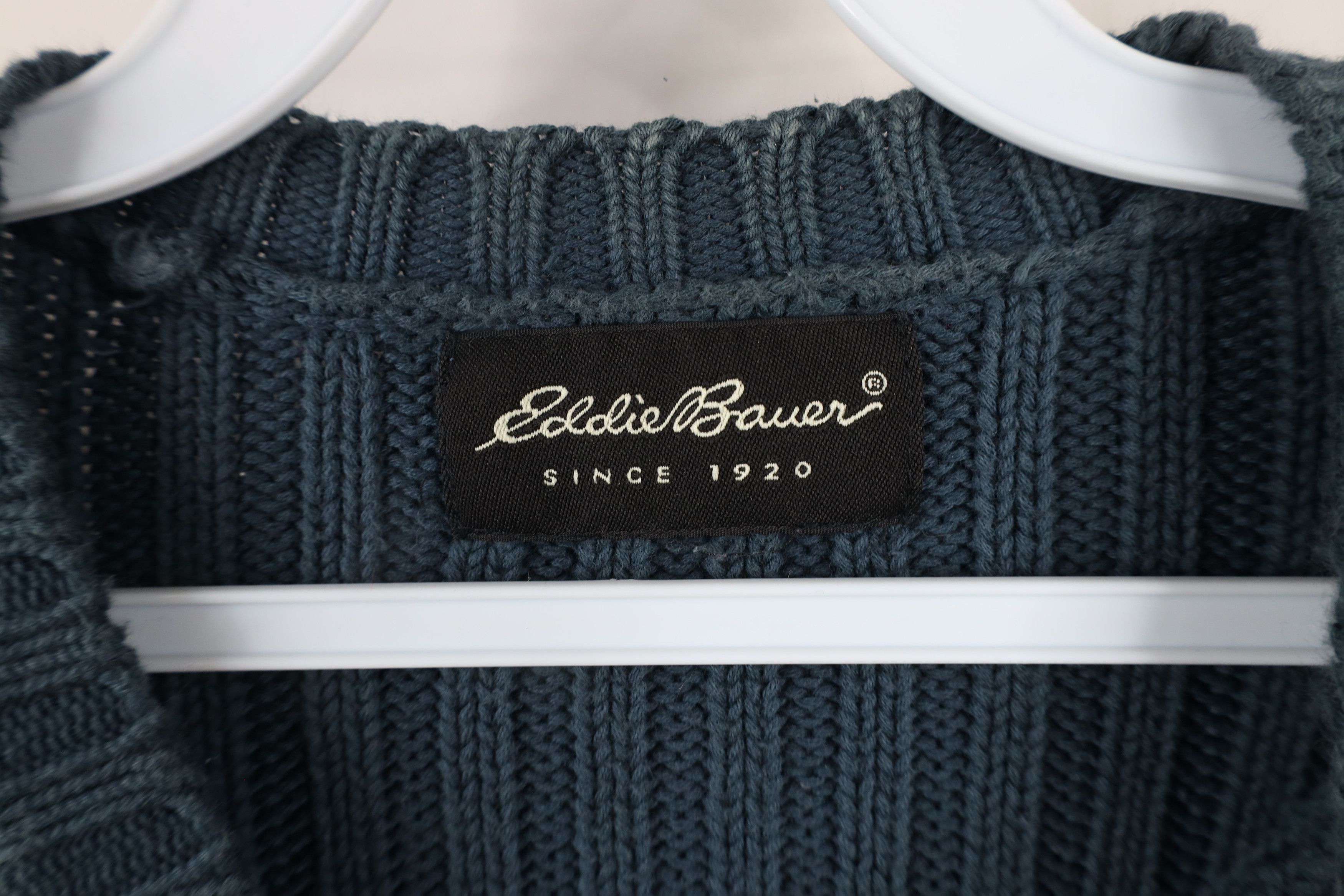 Eddie Bauer Vintage 90s Eddie Bauer Chunky Ribbed Knit Sweater Blue Size US M / EU 48-50 / 2 - 4 Thumbnail