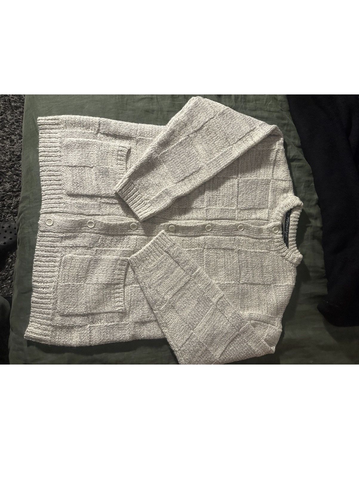 Number (N)ine Number (N)ine Men’s WOOL MIX PLAID CREWNECK KNIT CARDIGAN Size US L / EU 52-54 / 3 - 1 Thumbnail