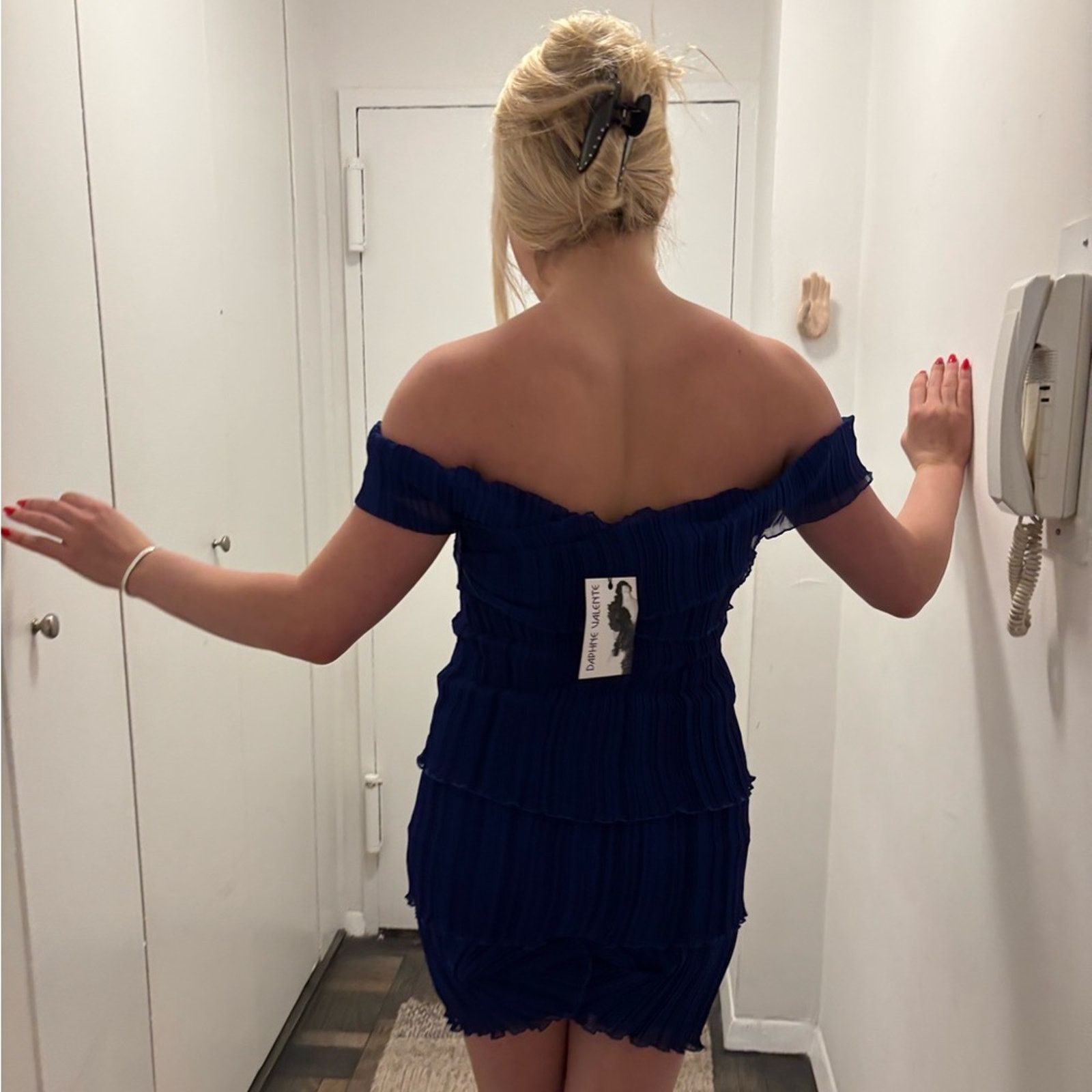Other NWT Blue Sheath Midi Dress with Flutter Cap Sleeves One Size Size ONE SIZE - 15 Thumbnail