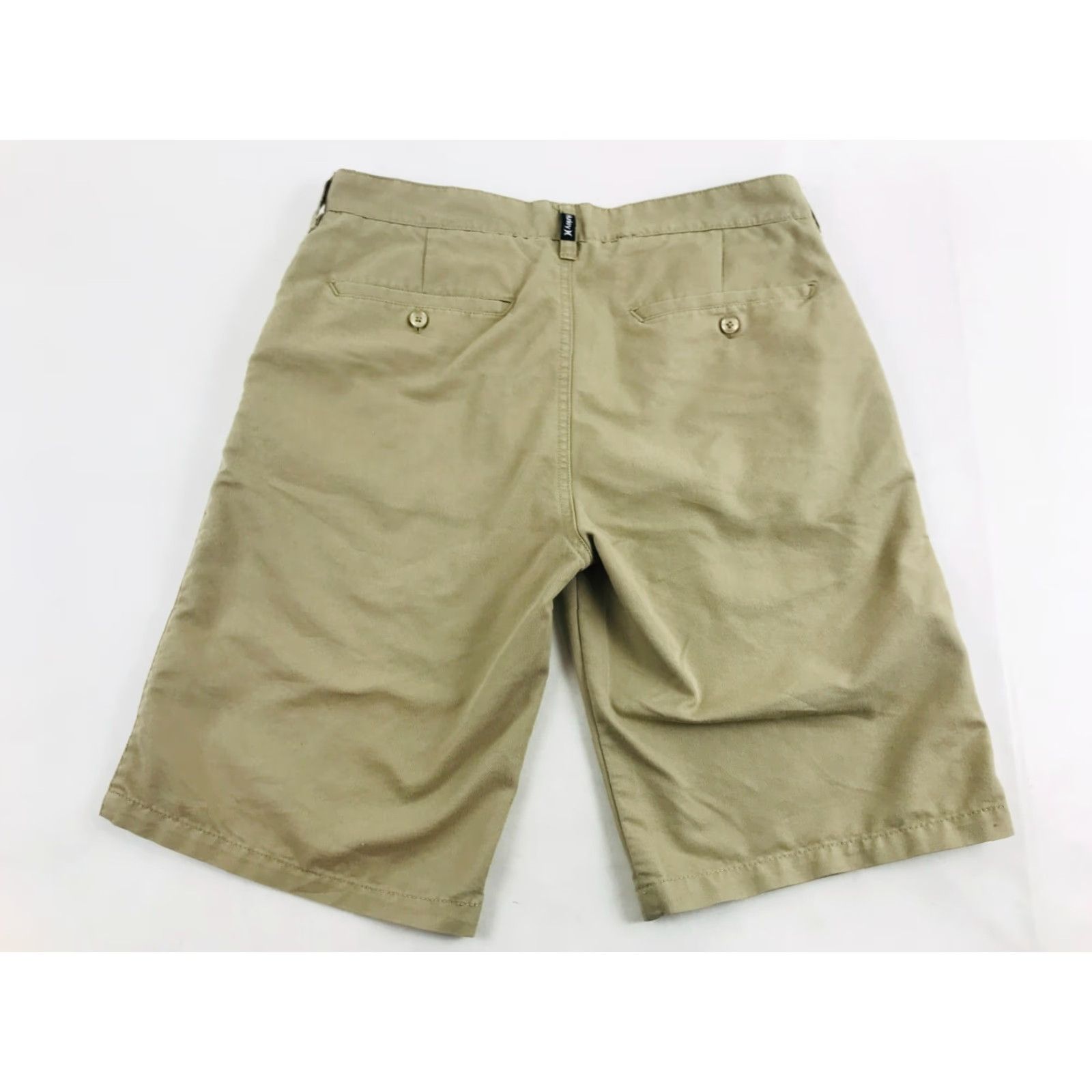 Hurley Hurley Dress Shorts Men 28 Tan Pockets Flat Front Chino Casual Travel Brown Solid Front Flat Front Size 28 Mens Size US 28 / EU 44 - 2 Thumbnail