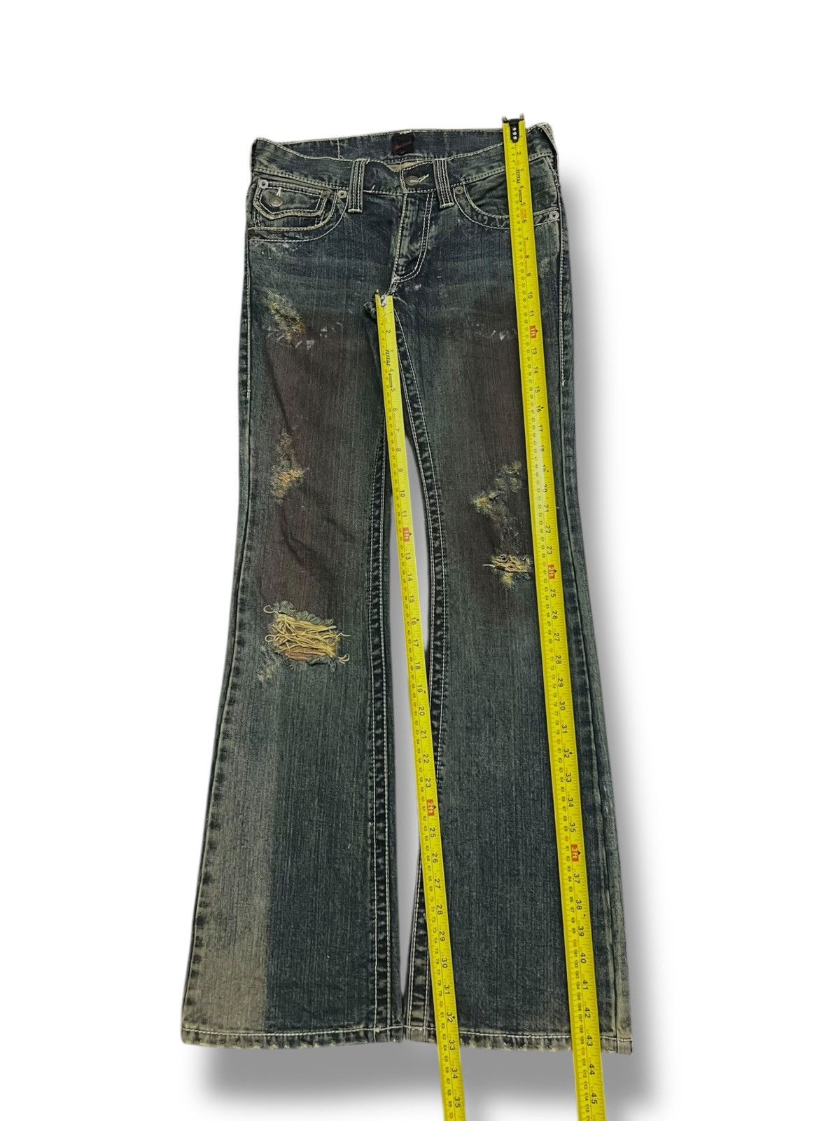 JACKROSE Flared Vintage 00s Jackrose Japan - Faded Mud Wash Jeans Size US 31 - 13 Thumbnail