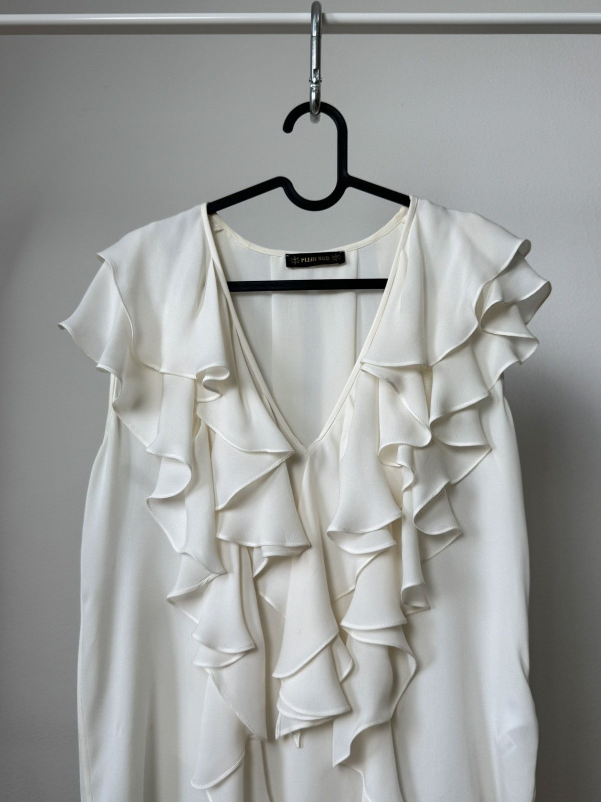 plein sud Plein Sud 2007s Archive Y2K Silk Ruffle Top Blouse Size M / US 6-8 / IT 42-44 - 3 Thumbnail