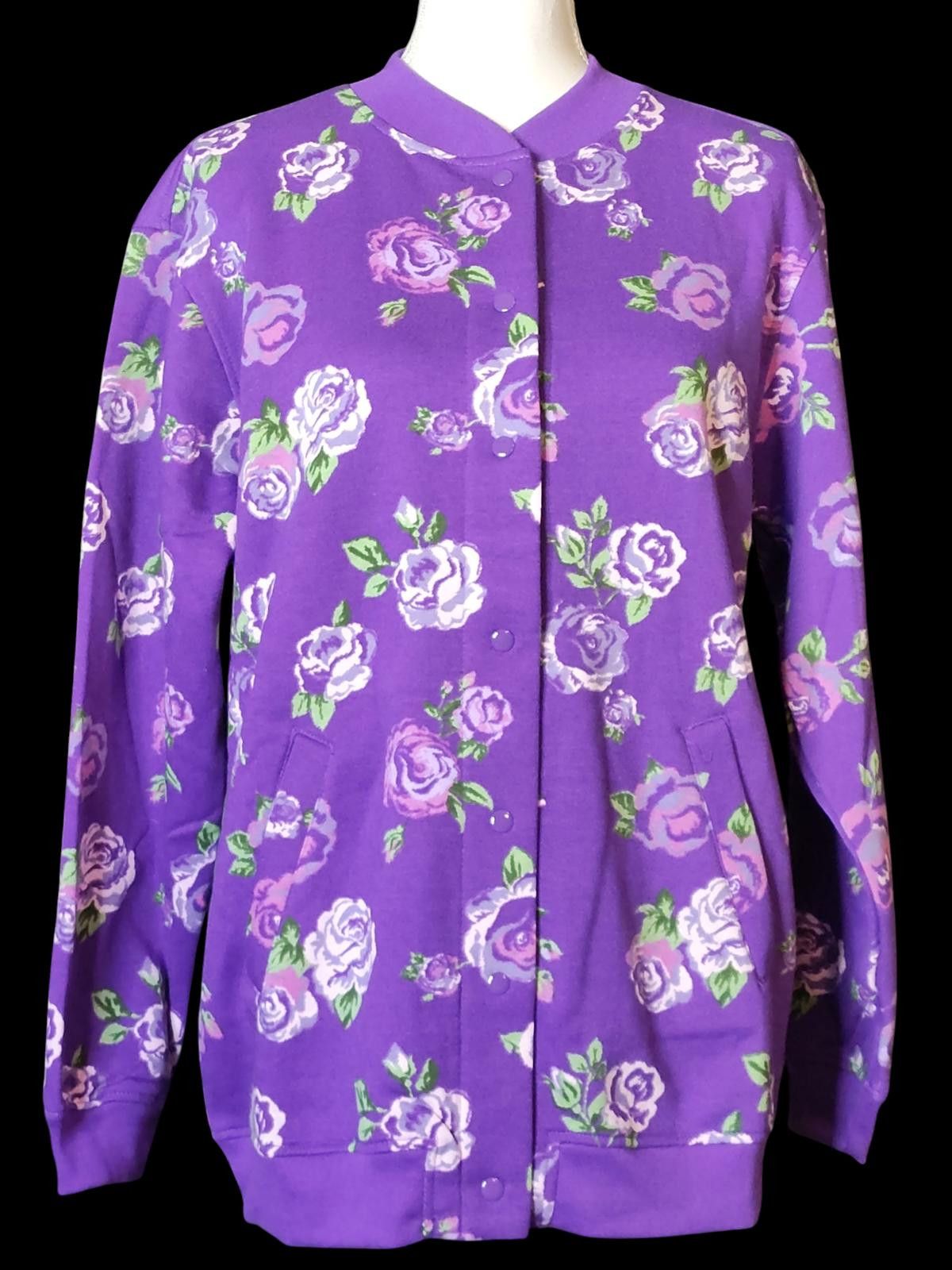 Other Tudor Court Rose Garden Bomber Jacket in Purple Floral Size M / US 6-8 / IT 42-44 - 3 Thumbnail