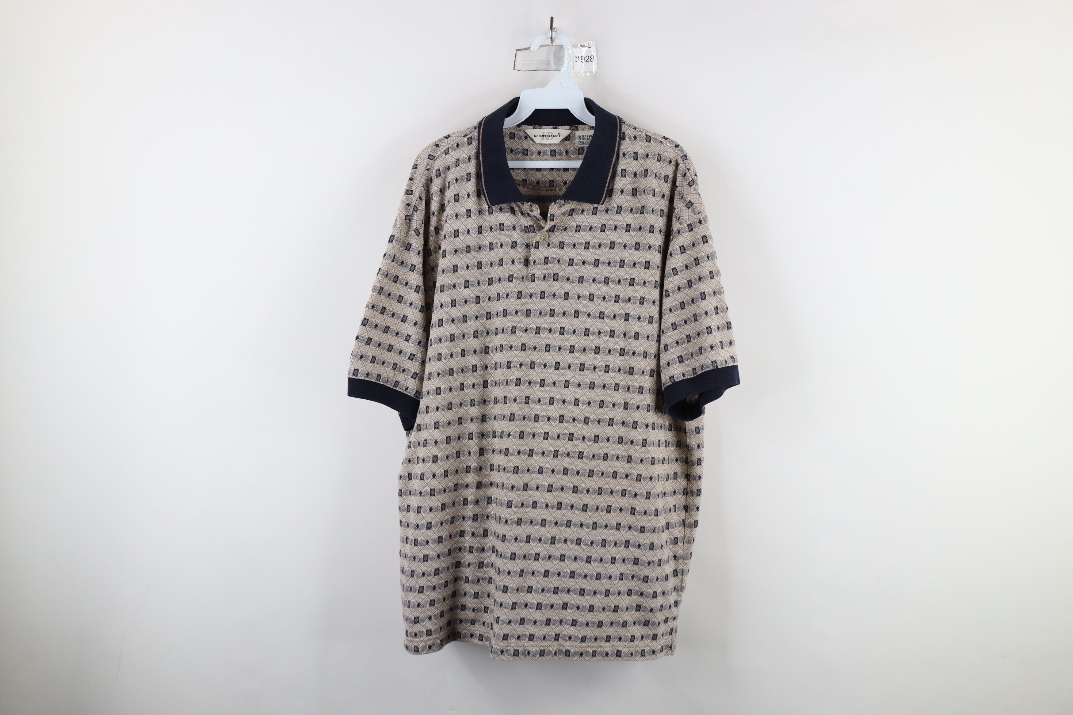 Vintage Vintage 90s Streetwear Diamond Knit Collared Polo Shirt Size US XL / EU 56 / 4 - 1 Thumbnail