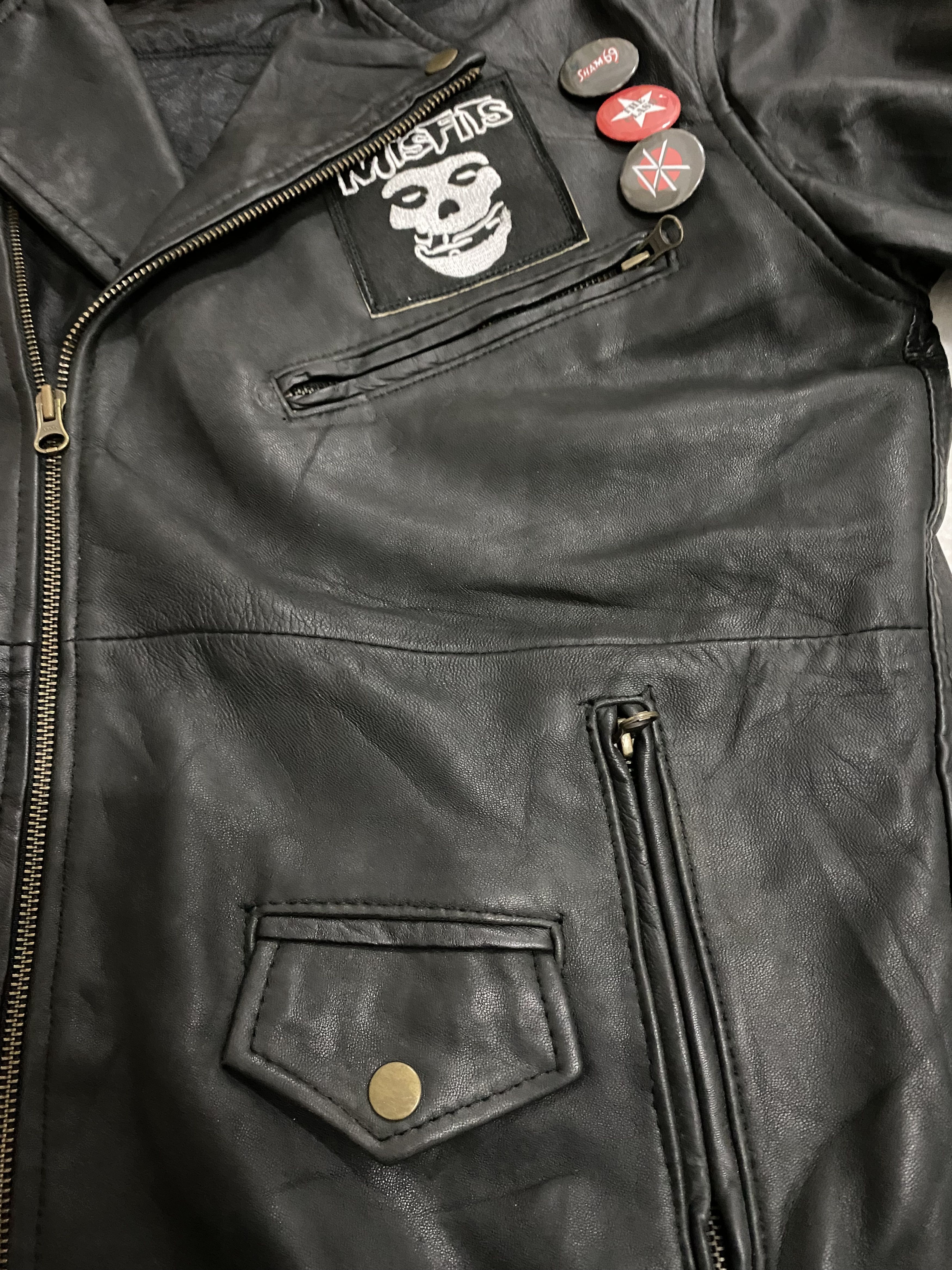 Schott Street Punks Leather Studded Spike Double Collar Jacket Size US M / EU 48-50 / 2 - 10 Thumbnail