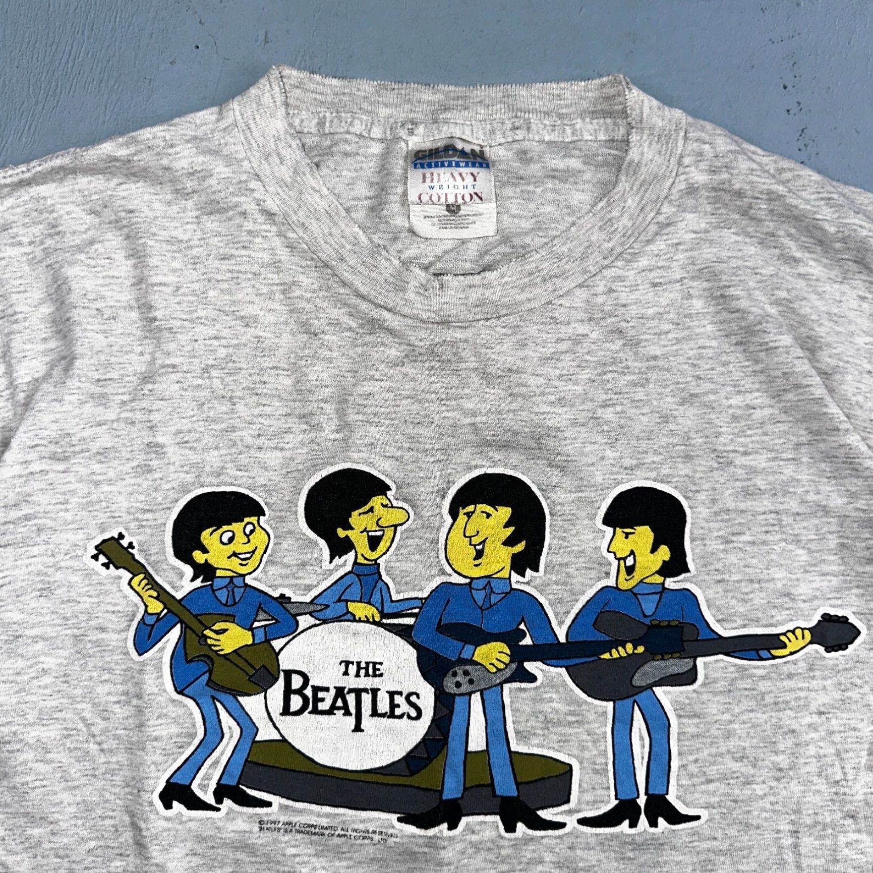 Gildan VINTAGE Beatles Rock Band 1997 T-Shirt Gray Crew Neck Short Sleeve M Men 1960s 90s Grunge Music Shirt Size US M / EU 48-50 / 2 - 2 Thumbnail