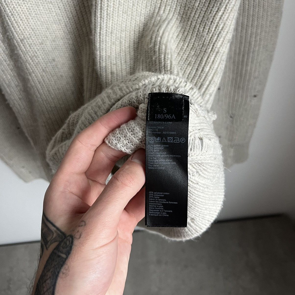Allsaints AllSaint Distressed Oversized Sweater S/M Size US S / EU 44-46 / 1 - 7 Thumbnail