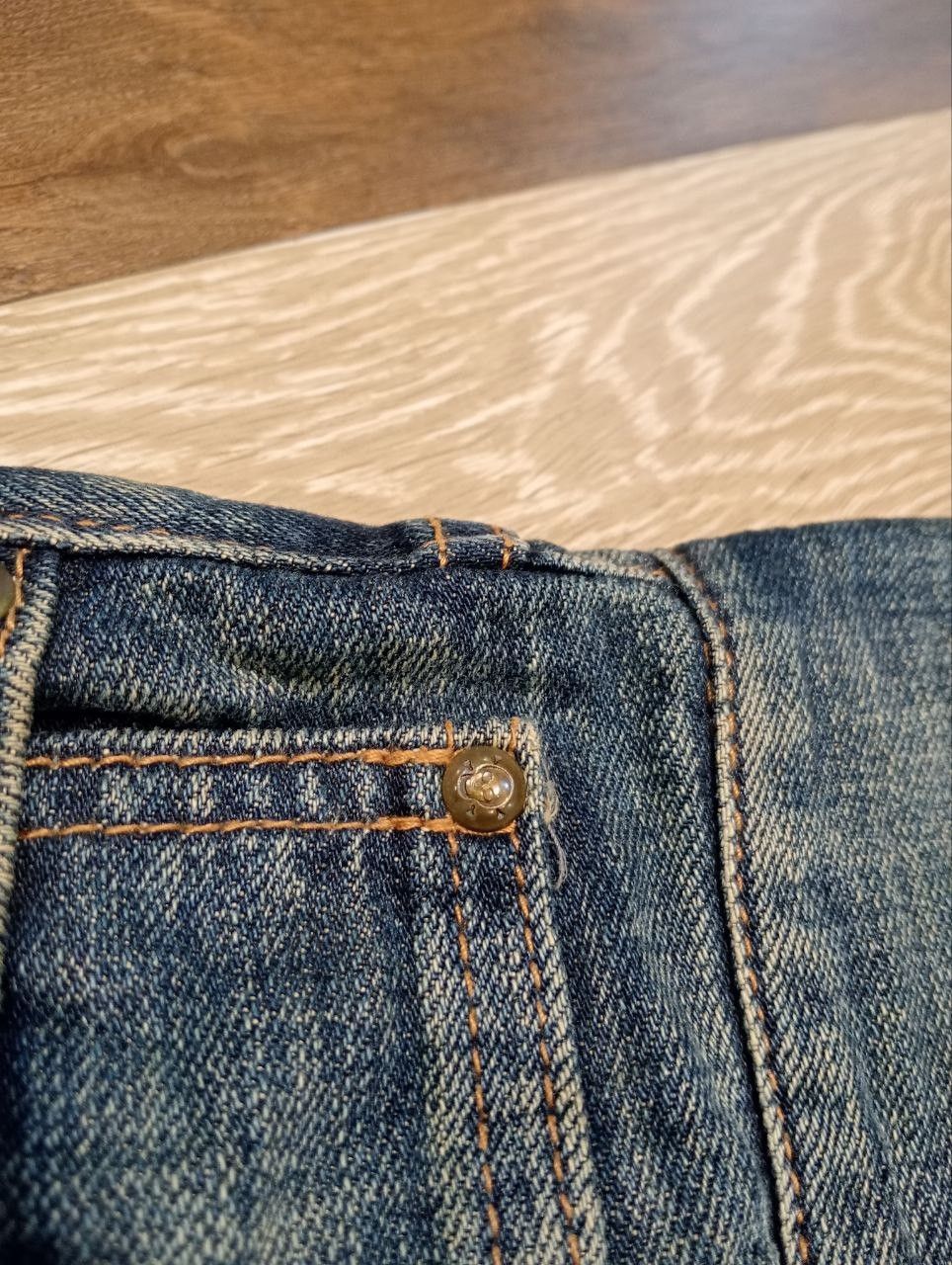 Japanese Brand JAPANESE FUNNY DEVIL SKULL BLUE DENIM PAINTED FLARED PANTS Size US 35 - 8 Thumbnail