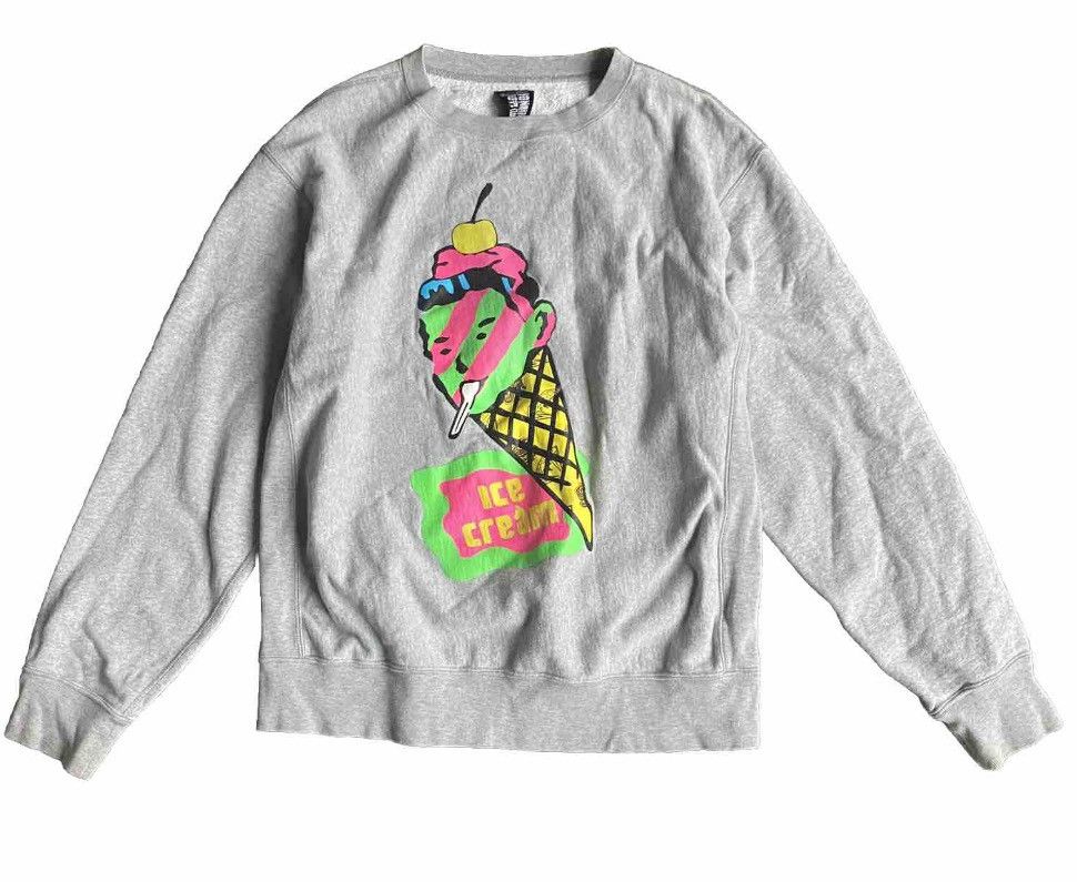 image of Billionaire Boys Club Ice Cream Coneman Crewneck (2006) in Grey, Men's (Size Medium)