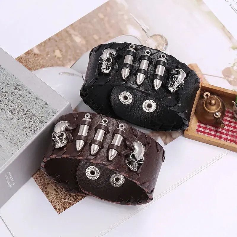 Japanese Brand Genuine Leather Cuff Bracelet Size ONE SIZE - 3 Thumbnail
