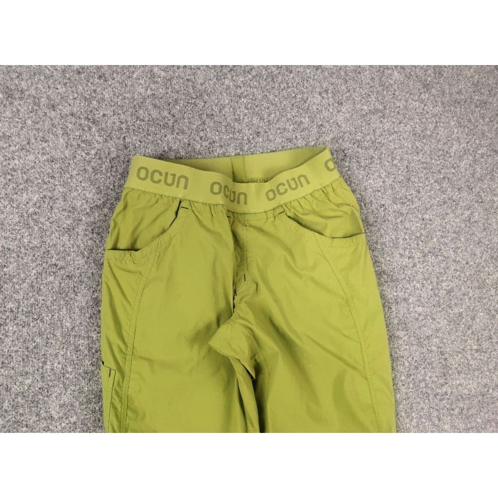 Vintage Ocun Mania Pond Green Hiking Pants Climbing Lightweight Drawstrings Men L Green Cargo Size US 33 - 7 Thumbnail
