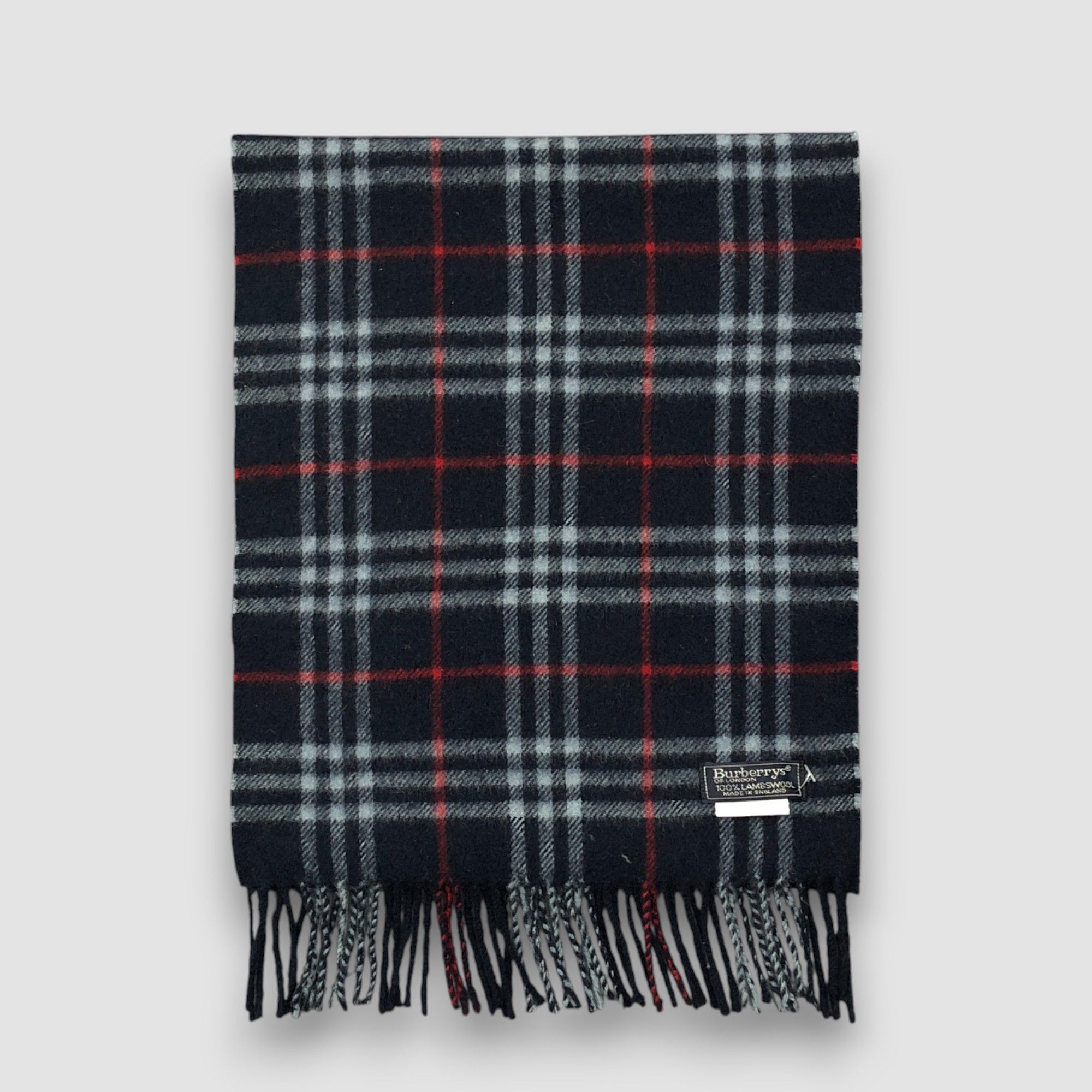 Burberry Vintage Burberrys Scarf Muffler Plaid Check Wool Scarves Size ONE SIZE - 2 Thumbnail