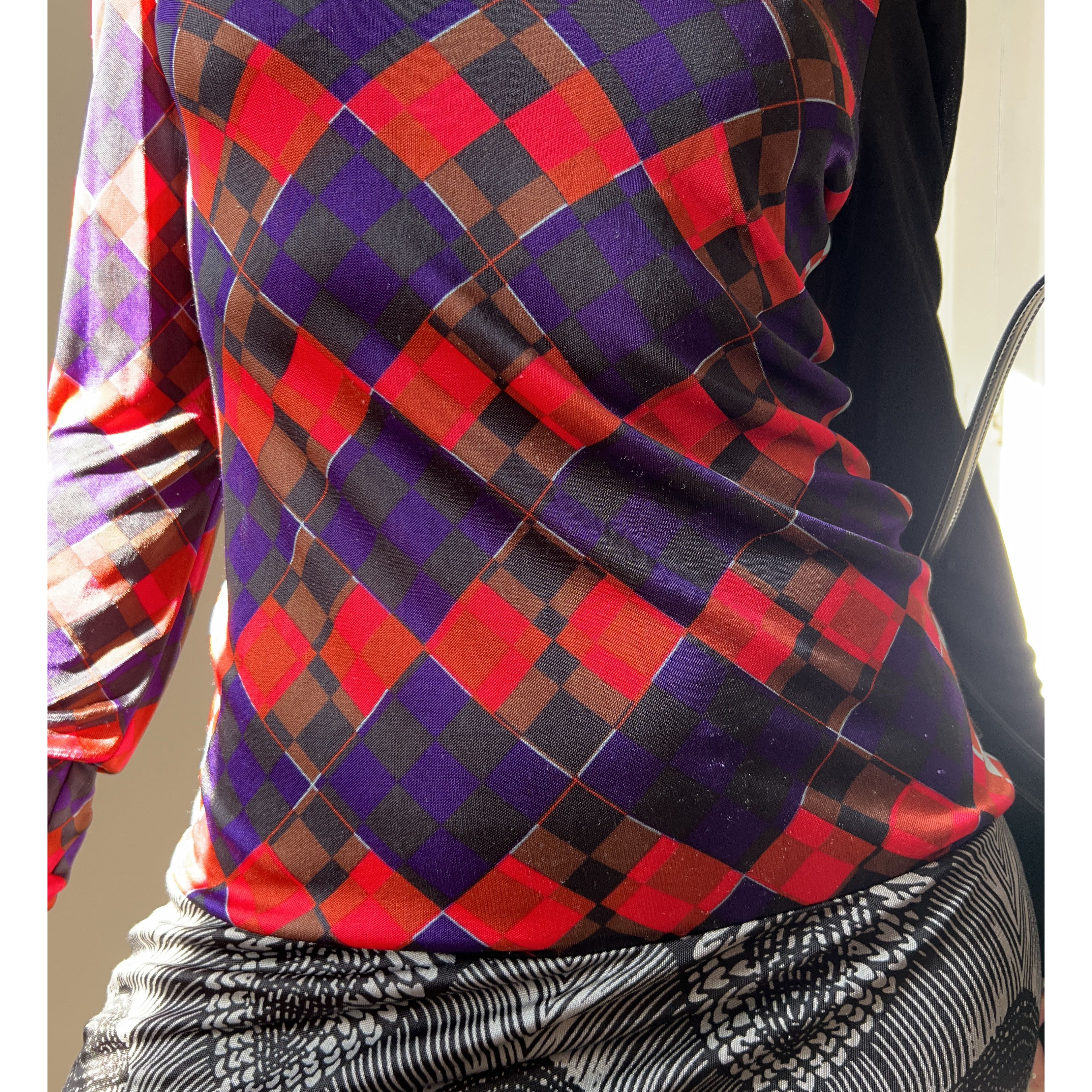 Custo Barcelona Custo Barcelona Y2K Argyle Abstract Mini Dress Size L / US 10 / IT 46 - 8 Thumbnail
