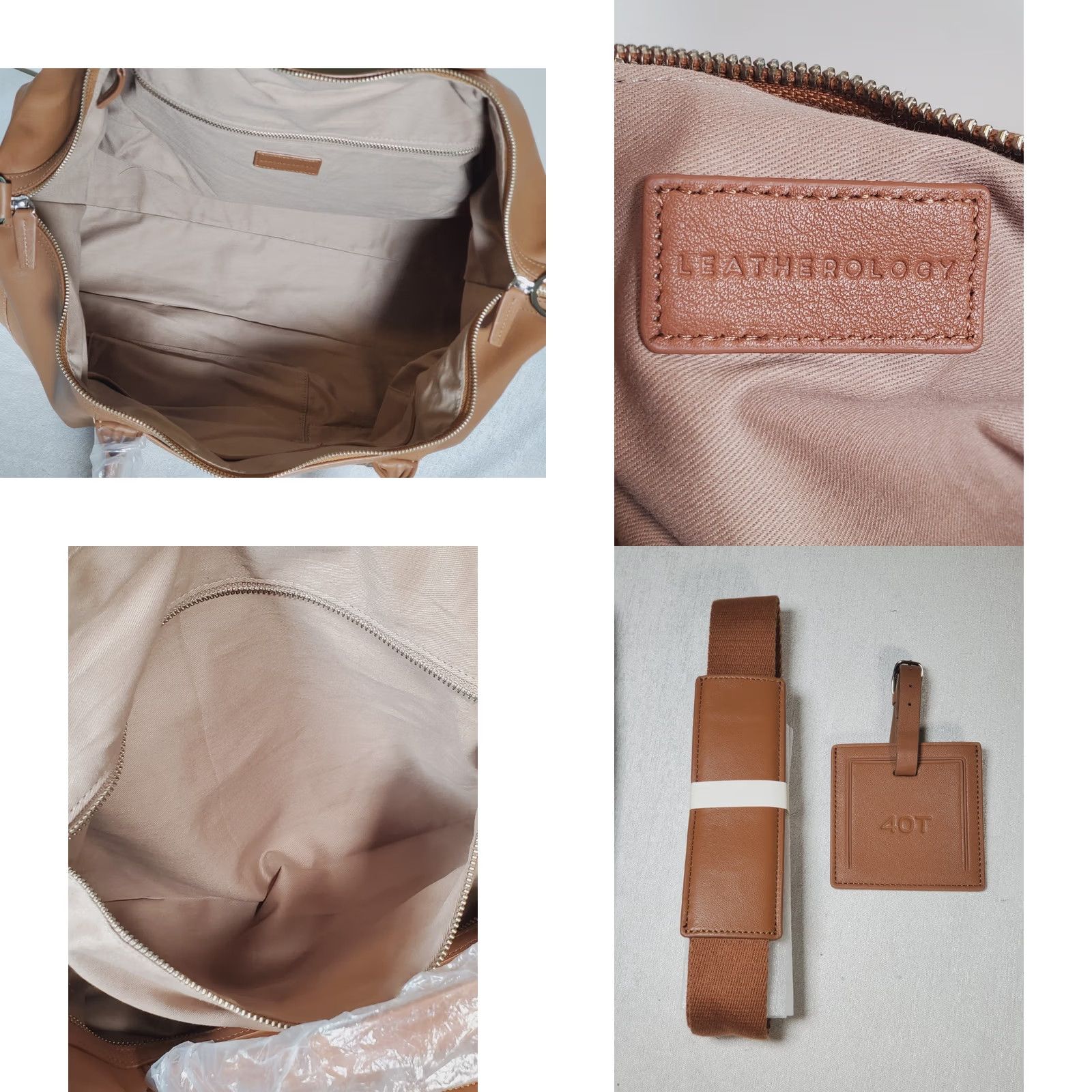 Vintage Leatherology Kessler Medium Duffel Bag Cognac Leather Weekender Travel 22" Brown Mens Adjustable Strap Inner Pockets Canvas Lining NWOT Size ONE SIZE - 8 Thumbnail